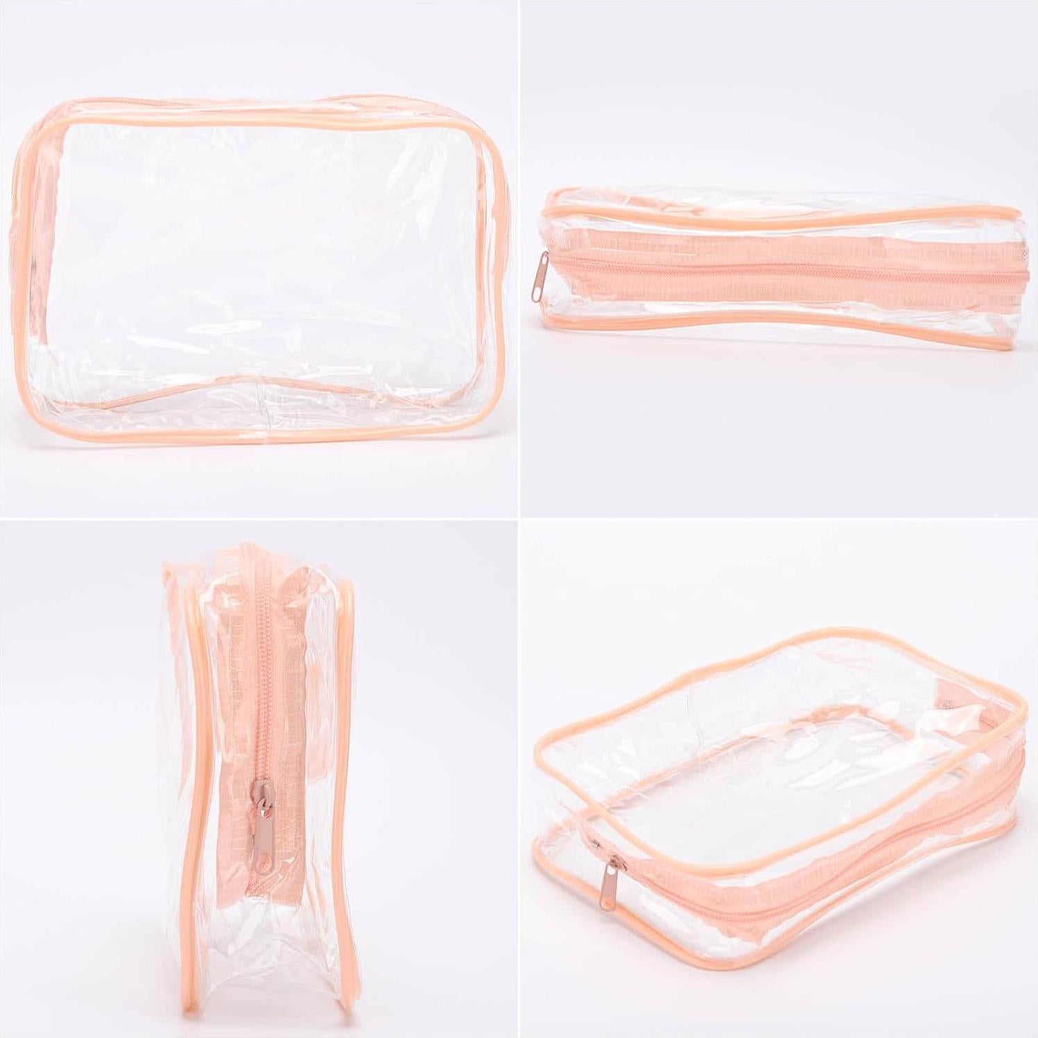 Bolsas Cosméticas Transparentes Tbestmax 10 Pcs Rosa Durazno 19.1x12.2x5.8 cm