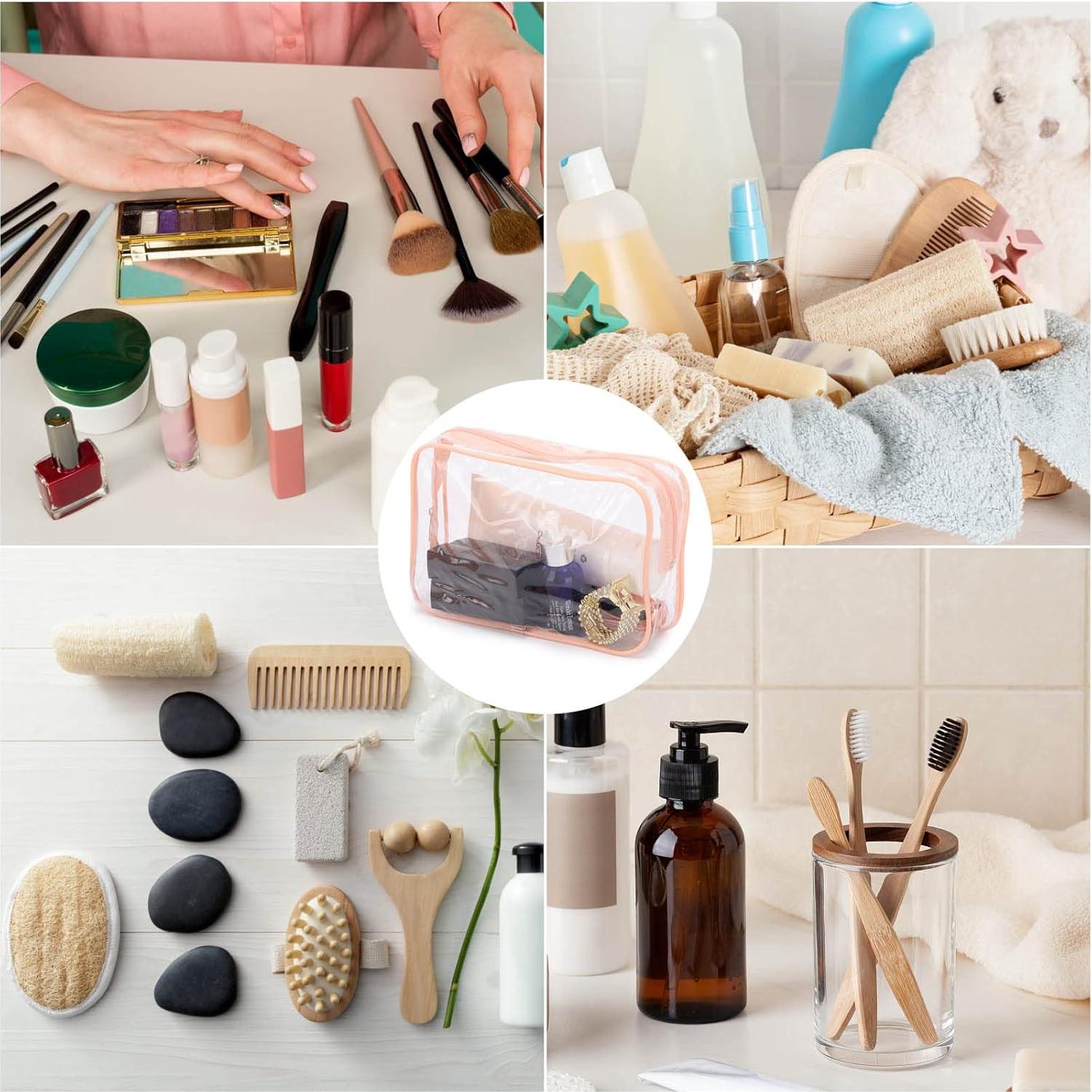 Bolsas Cosméticas Transparentes Tbestmax 10 Pcs Rosa Durazno 19.1x12.2x5.8 cm