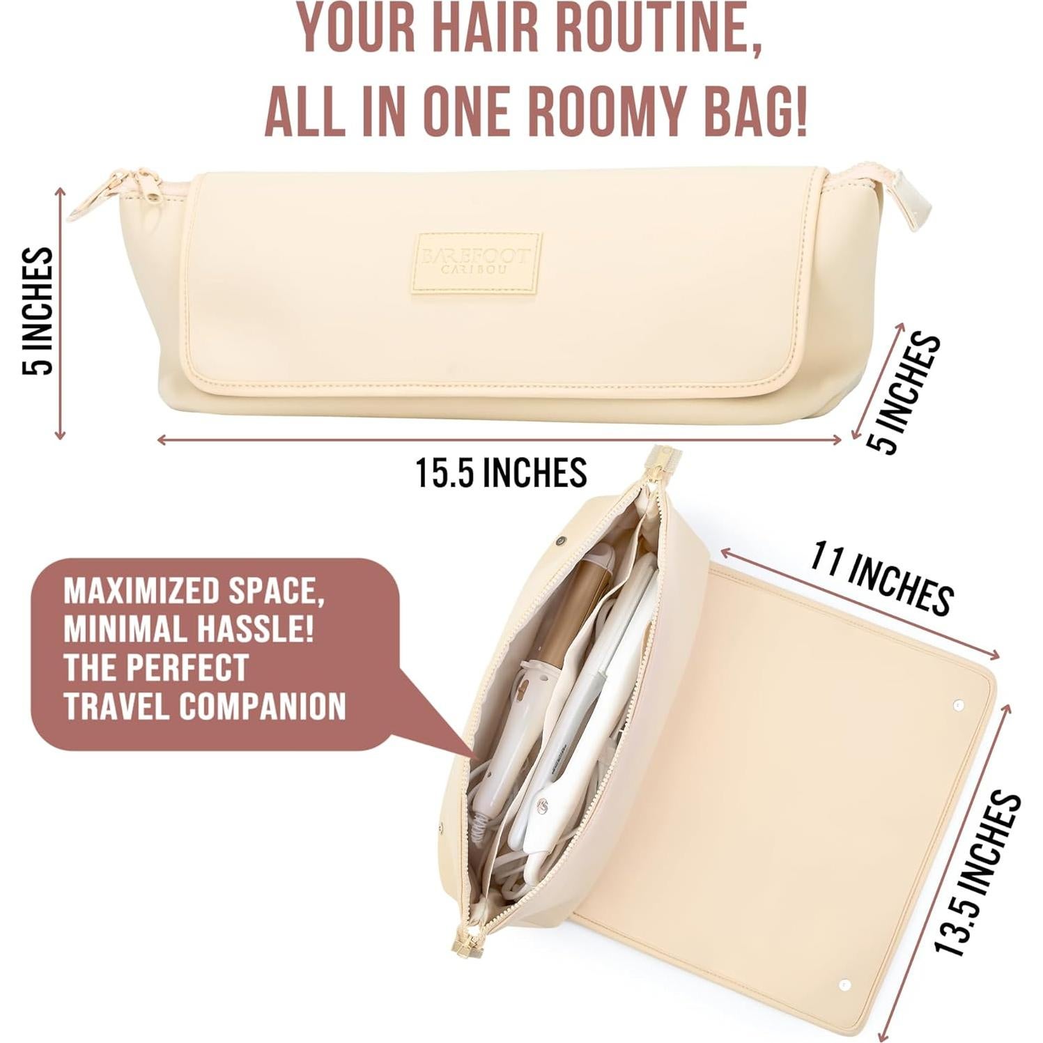 Bolsa de Viaje para Herramientas de Cabello Barefoot Caribou 2 en 1