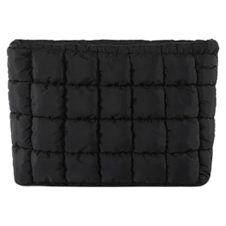 Bolsa de Maquillaje Acolchada Puffy para Mujeres - Negro