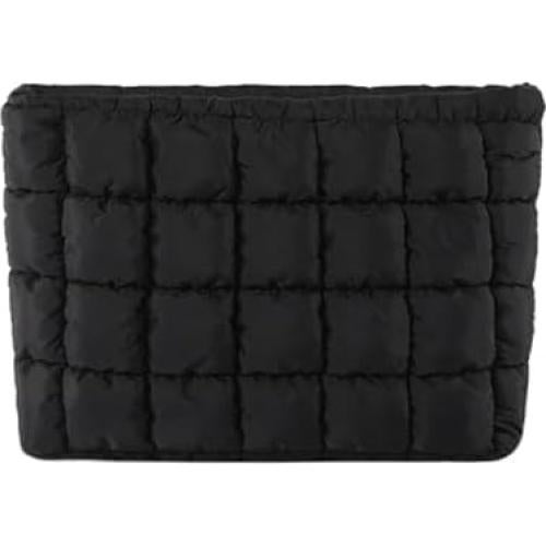 Bolsa de Maquillaje Acolchada Puffy para Mujeres - Negro