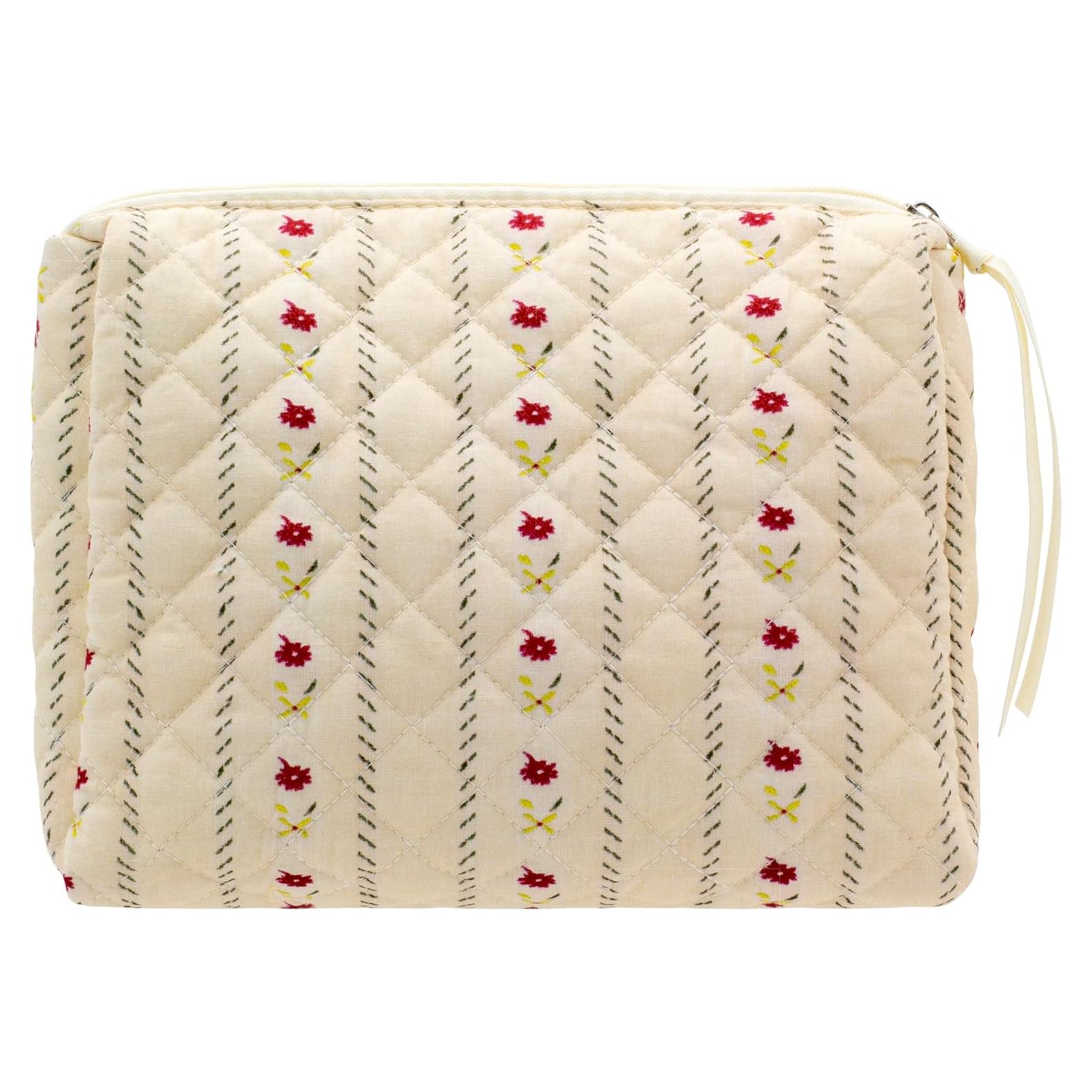 Bolsa de Maquillaje Acolchada Grande PazimiiK Beige 25x18x6cm