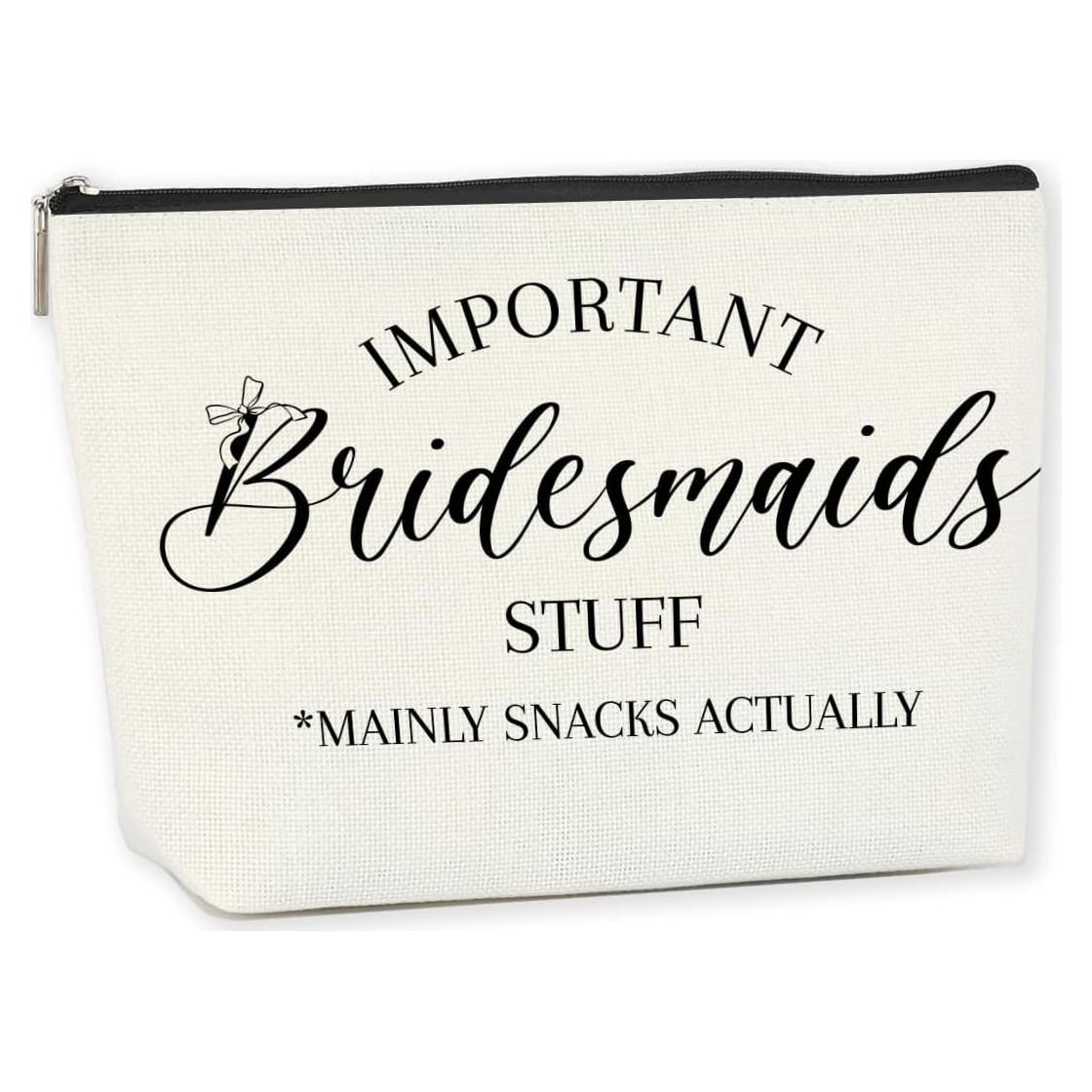 Bolsa Cosmética WFDN Damas de Honor 24.9x18.3cm Lino Impermeable