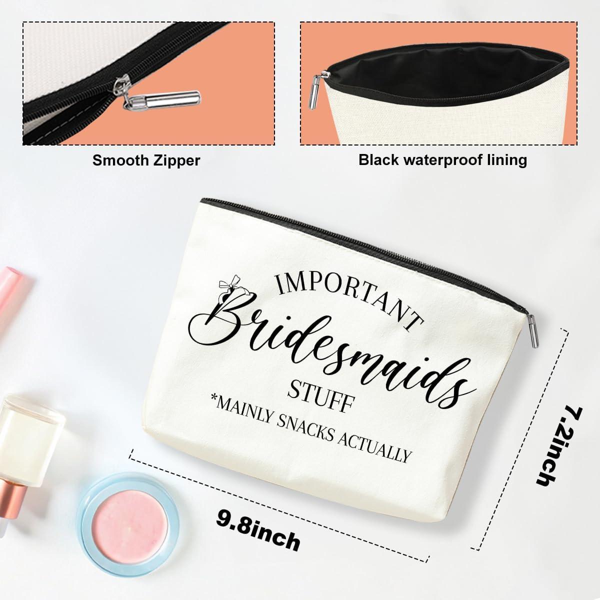 Bolsa Cosmética WFDN Damas de Honor 24.9x18.3cm Lino Impermeable