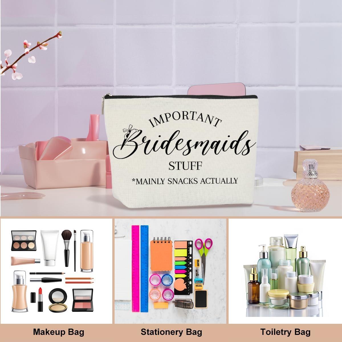 Bolsa Cosmética WFDN Damas de Honor 24.9x18.3cm Lino Impermeable