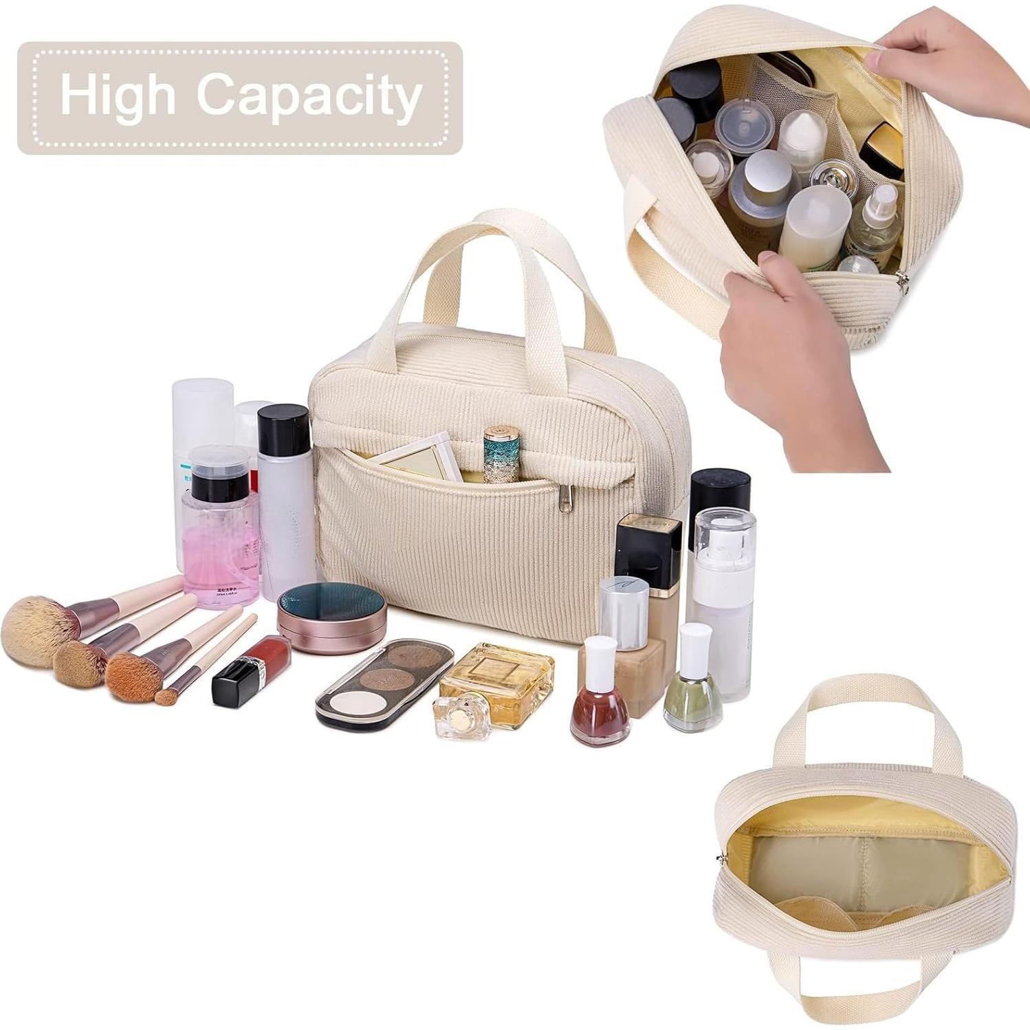 Bolsa de Maquillaje BTOOP Grande Corduroy Beige 24.89x9.02x17.78 cm