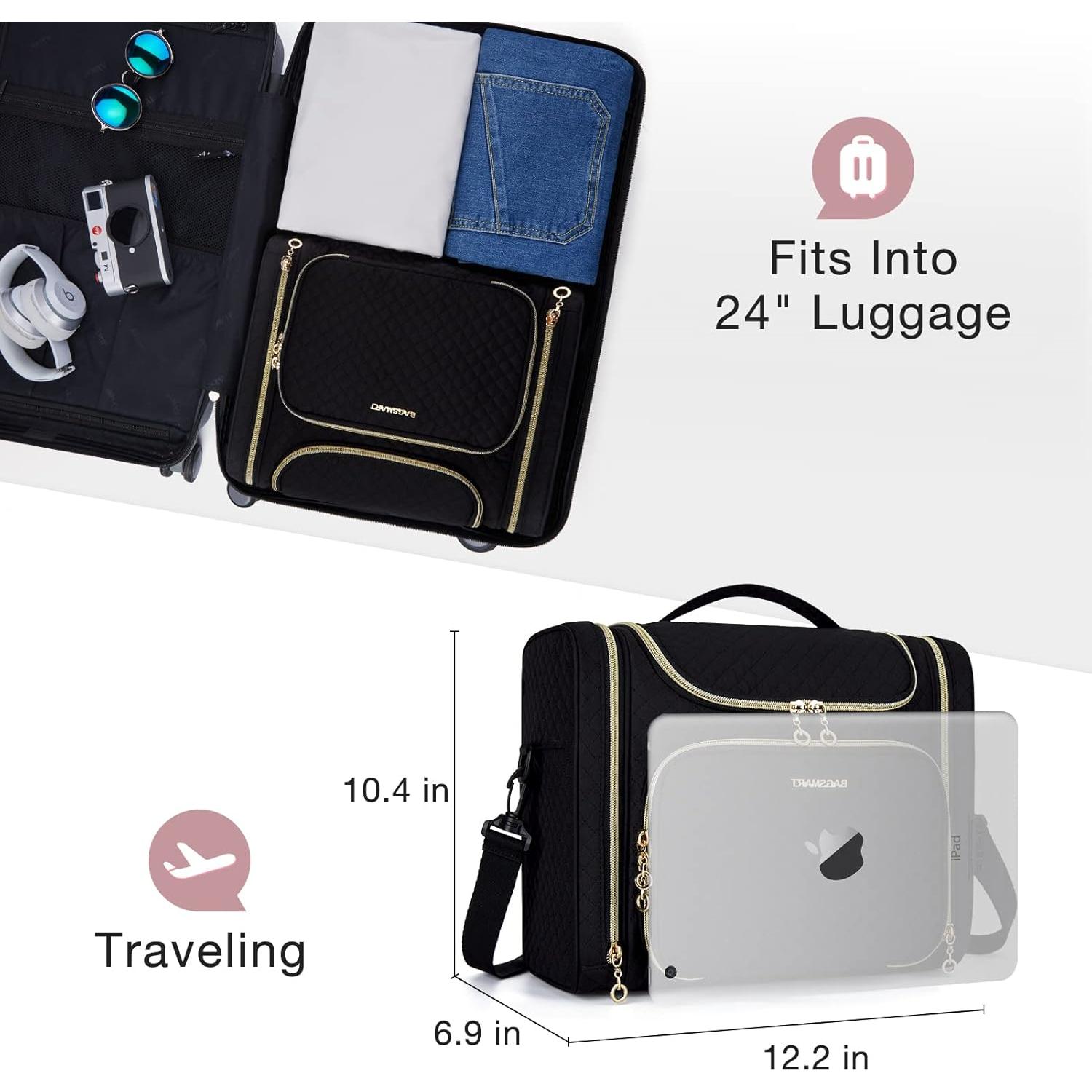 Bolsa de Aseo Colgante BAGSMART Negra Impermeable 31x26x17.5 cm