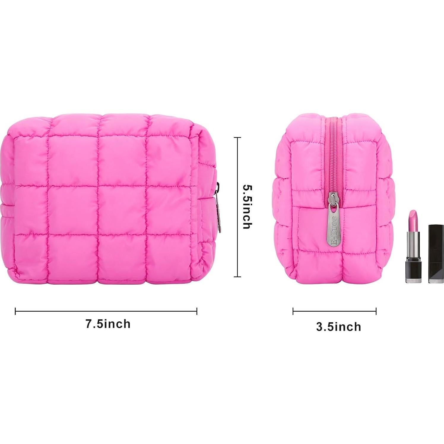 Bolsa de Maquillaje E-Tree Acolchada Rosa Fucsia 19.1x14x8.9cm