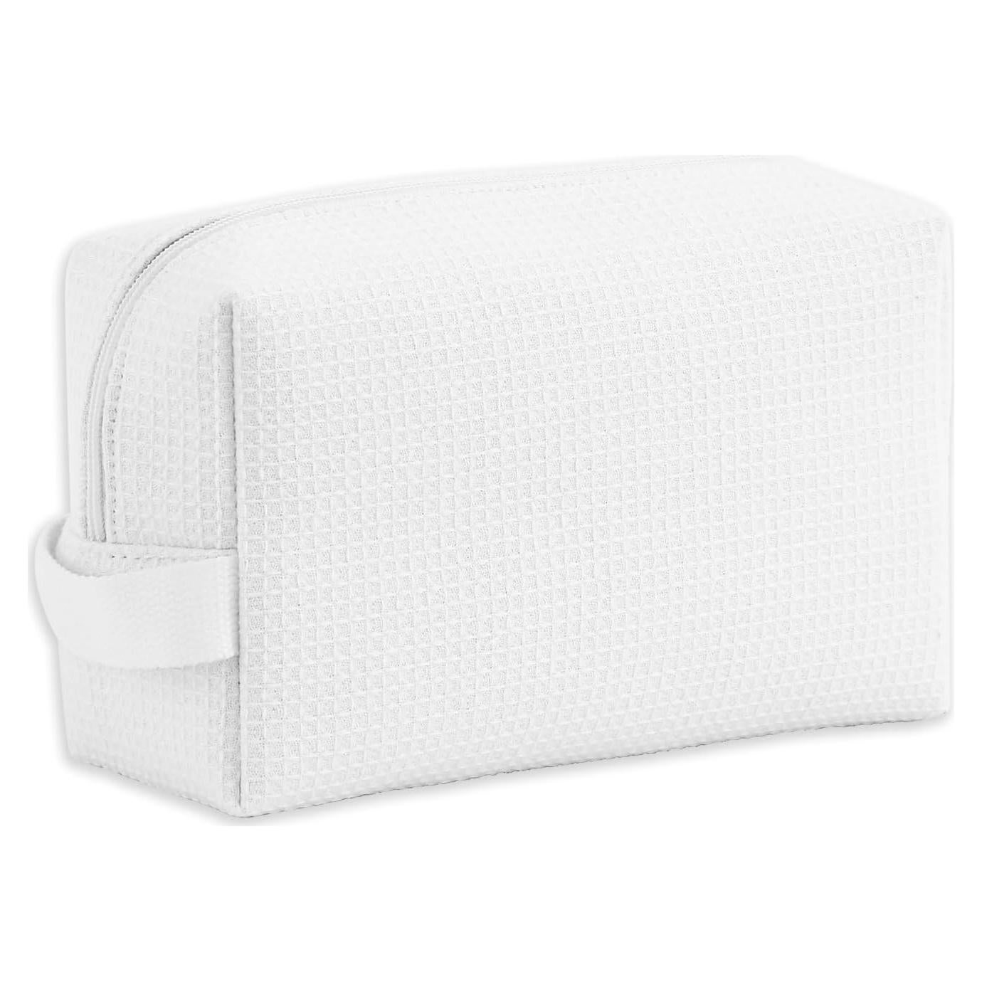 Bolsa de Maquillaje Waffle DYSHAYEN Pequeña Blanca 22.86x8.89x13.97cm