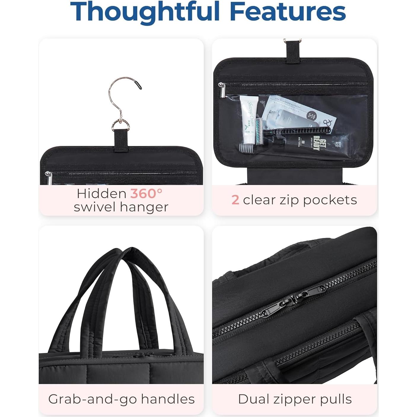 Bolsa de Aseo Colgante BAGSMART Grande Negra 30.99x11.94x22.95 cm