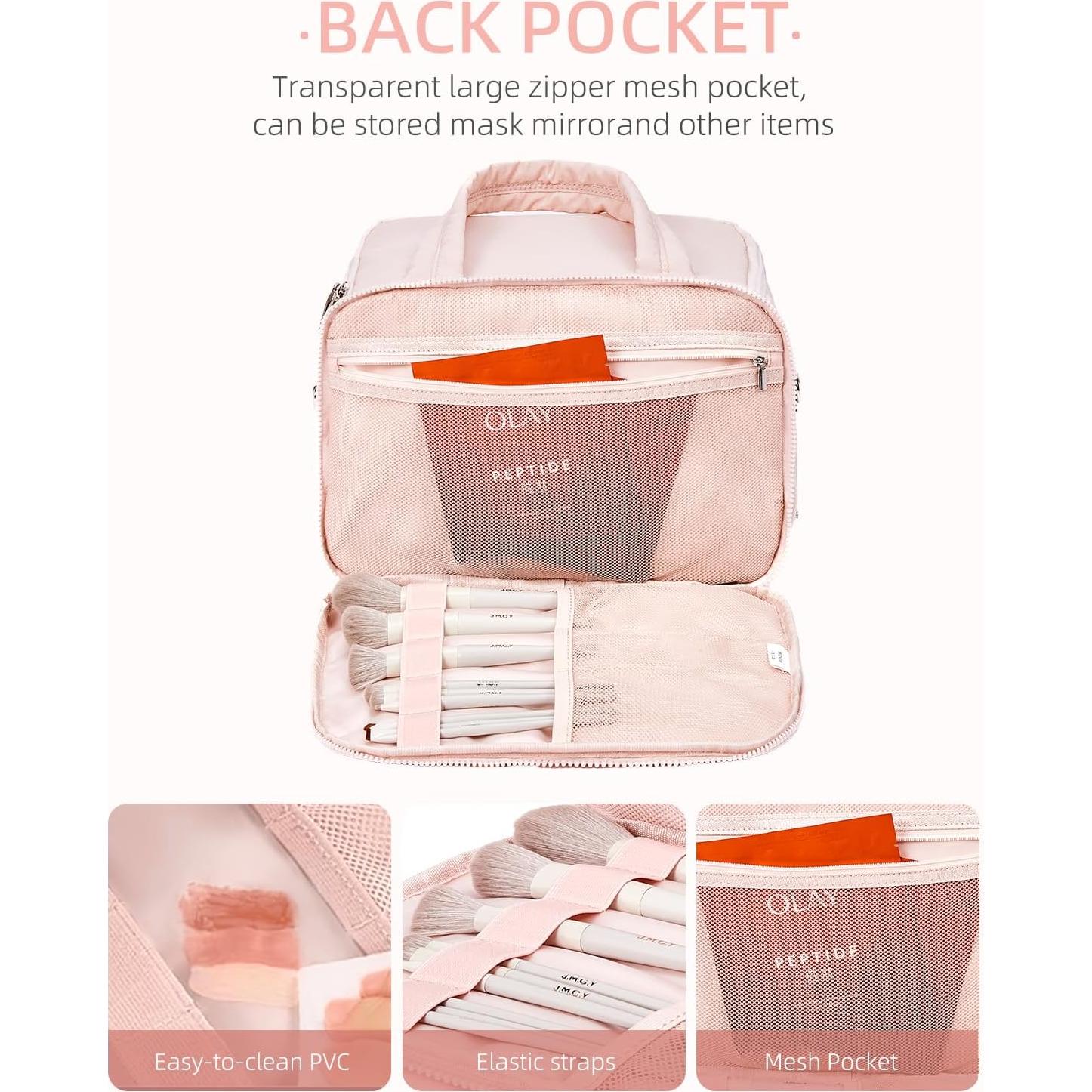 Bolsa de Aseo Grande WESTBRONCO Rosa con Organizador de Joyería