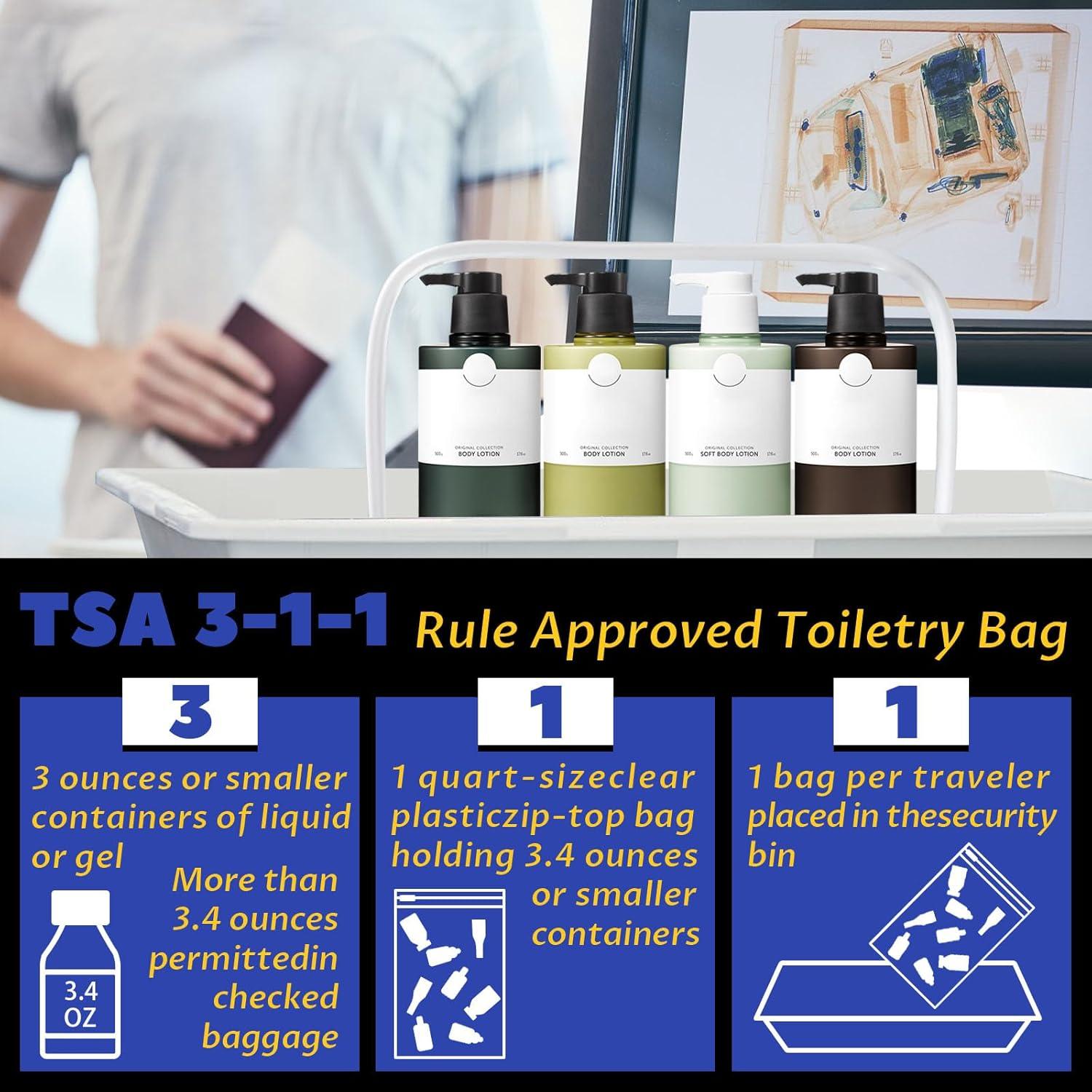 16 Bolsas de Maquillaje Transparentes TSA PVC Reutilizables