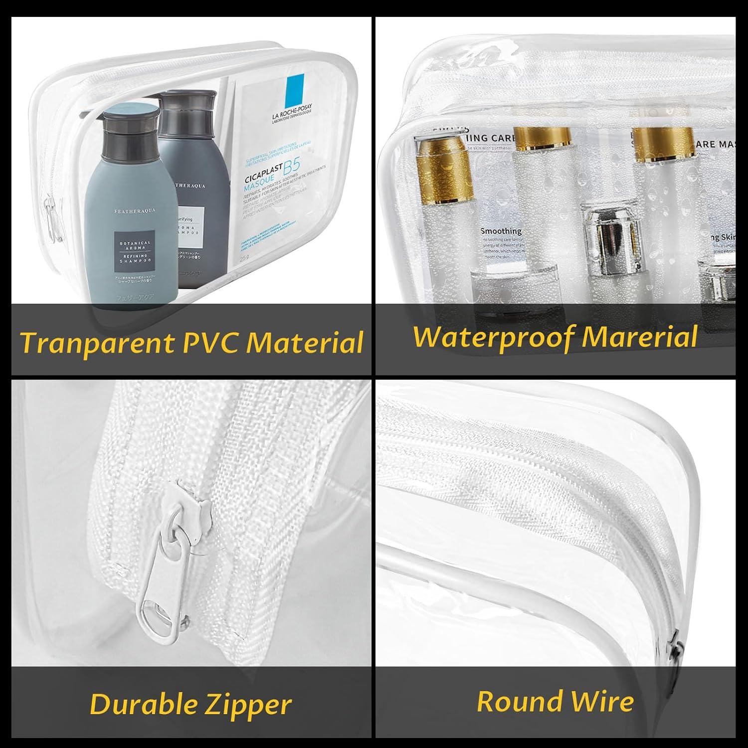 16 Bolsas de Maquillaje Transparentes TSA PVC Reutilizables