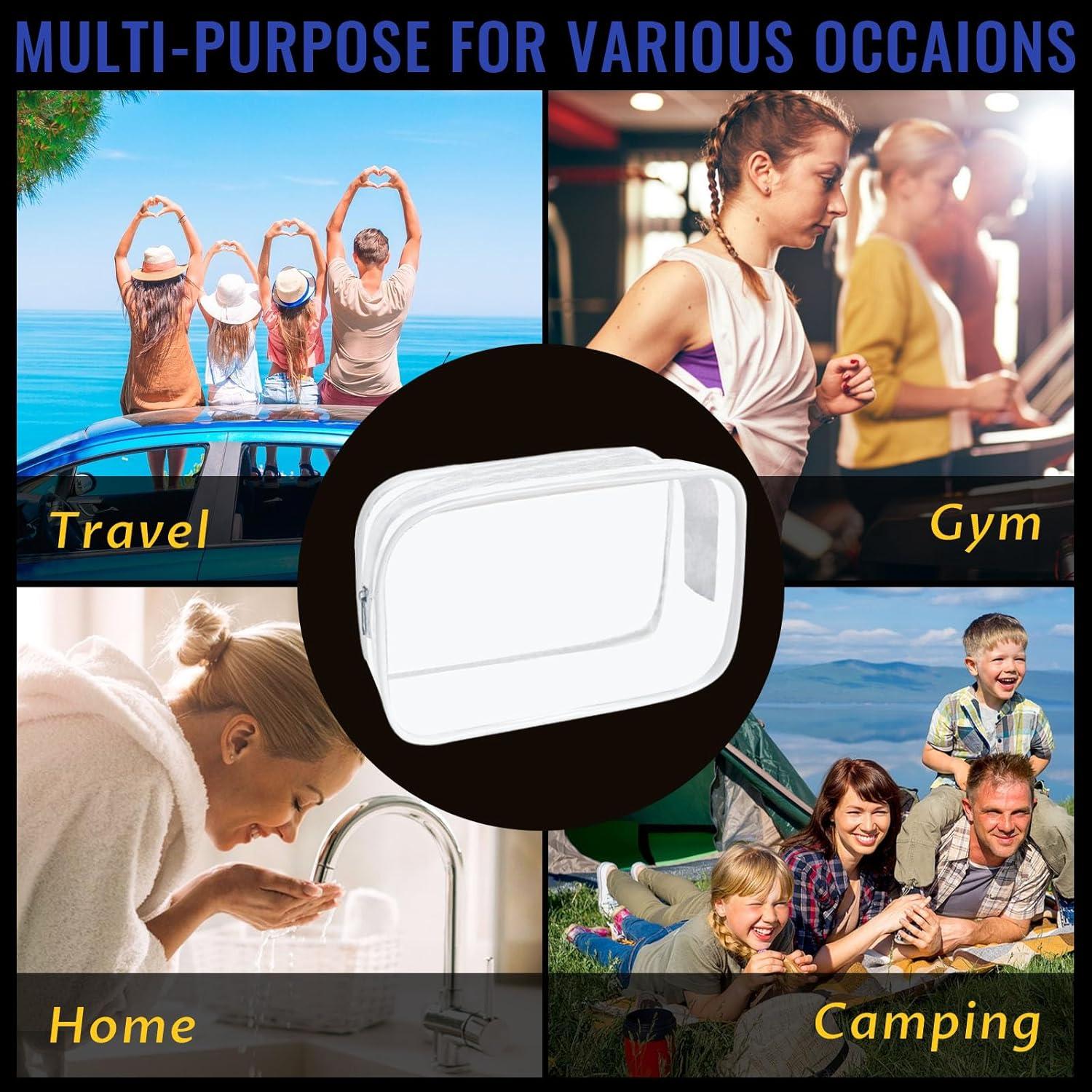 16 Bolsas de Maquillaje Transparentes TSA PVC Reutilizables