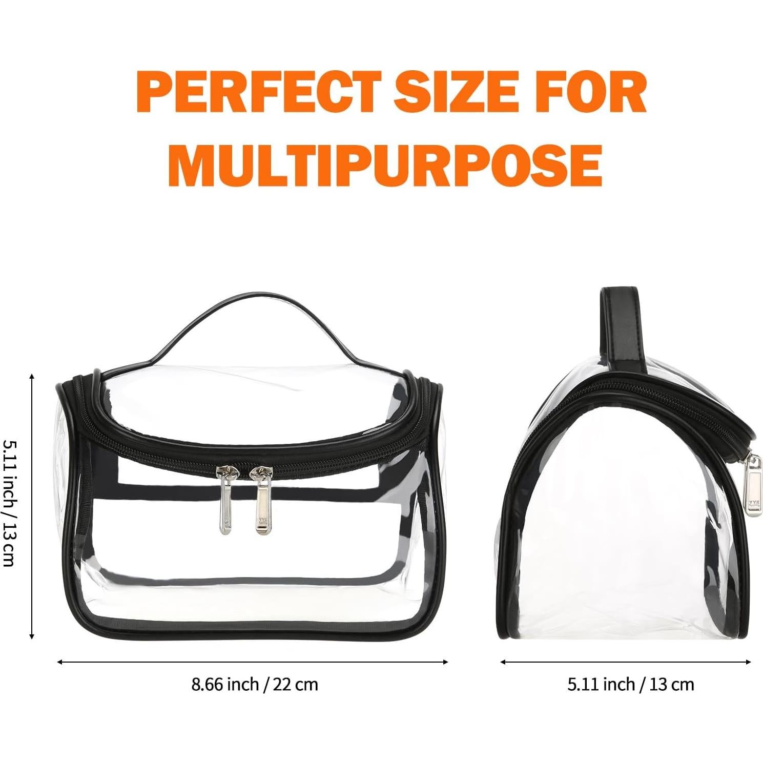 Bolsa Cosmética Transparente HAOGUAGUA 20x17x14.5 cm Negra