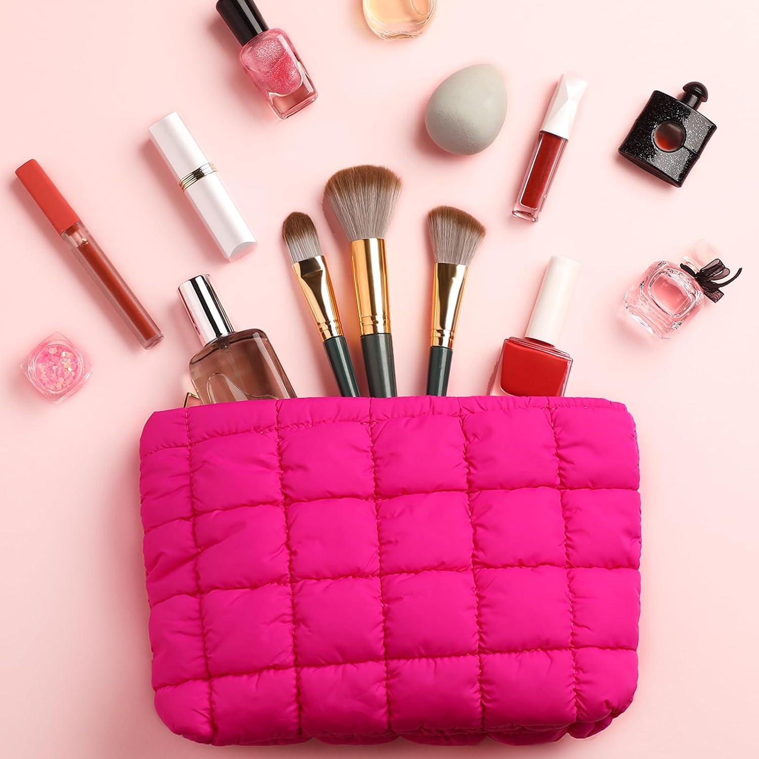 Bolsa de Maquillaje Acolchada Hillban 25x18cm Rojo Rosa