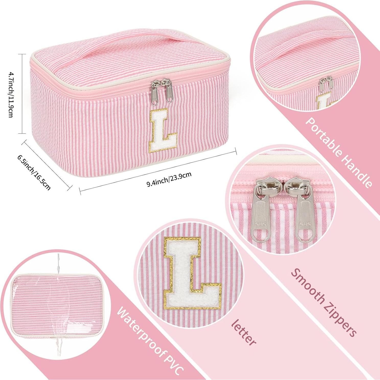 Bolsa de Maquillaje Rosa OCHEAL con Soporte para Brochas