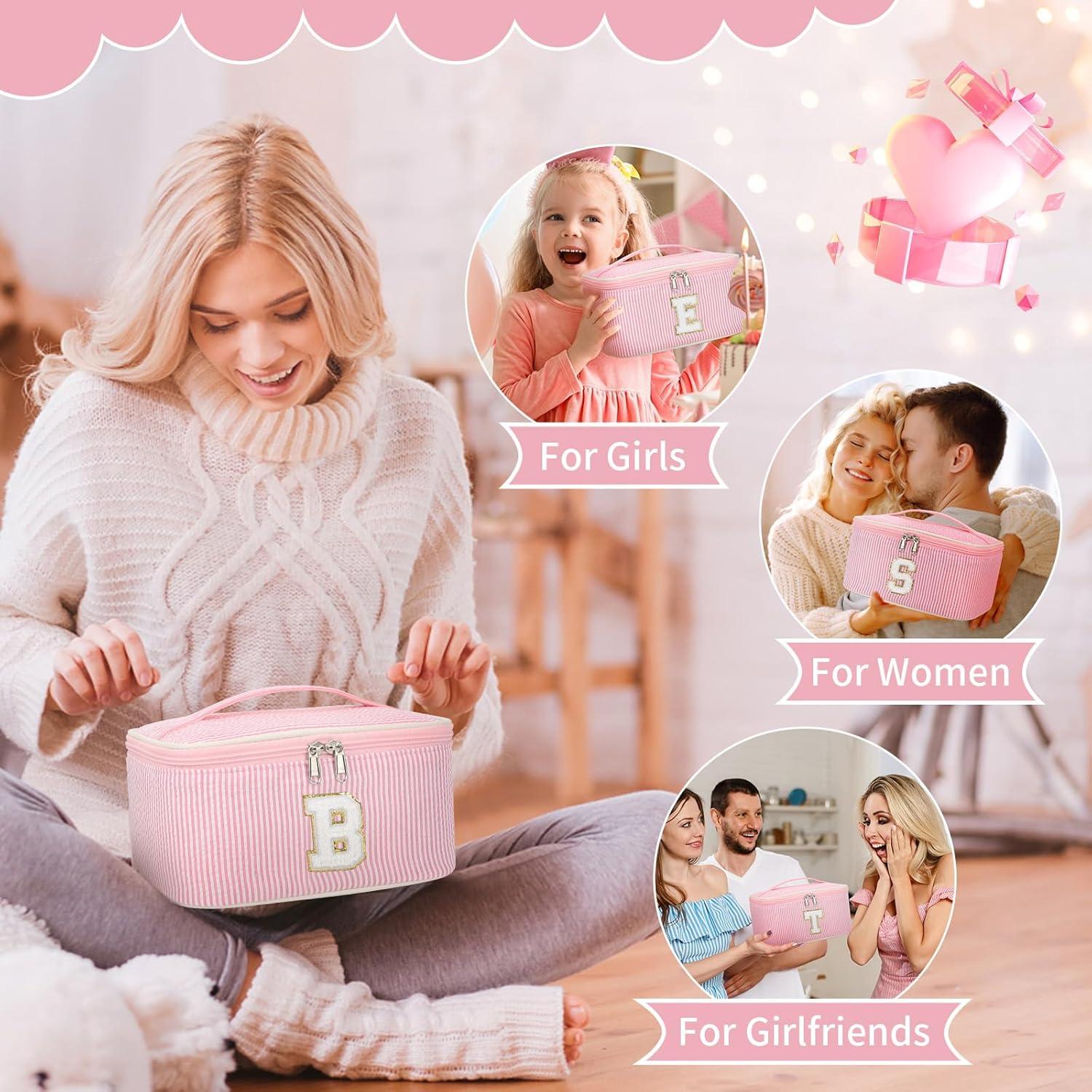 Bolsa de Maquillaje Rosa OCHEAL con Soporte para Brochas