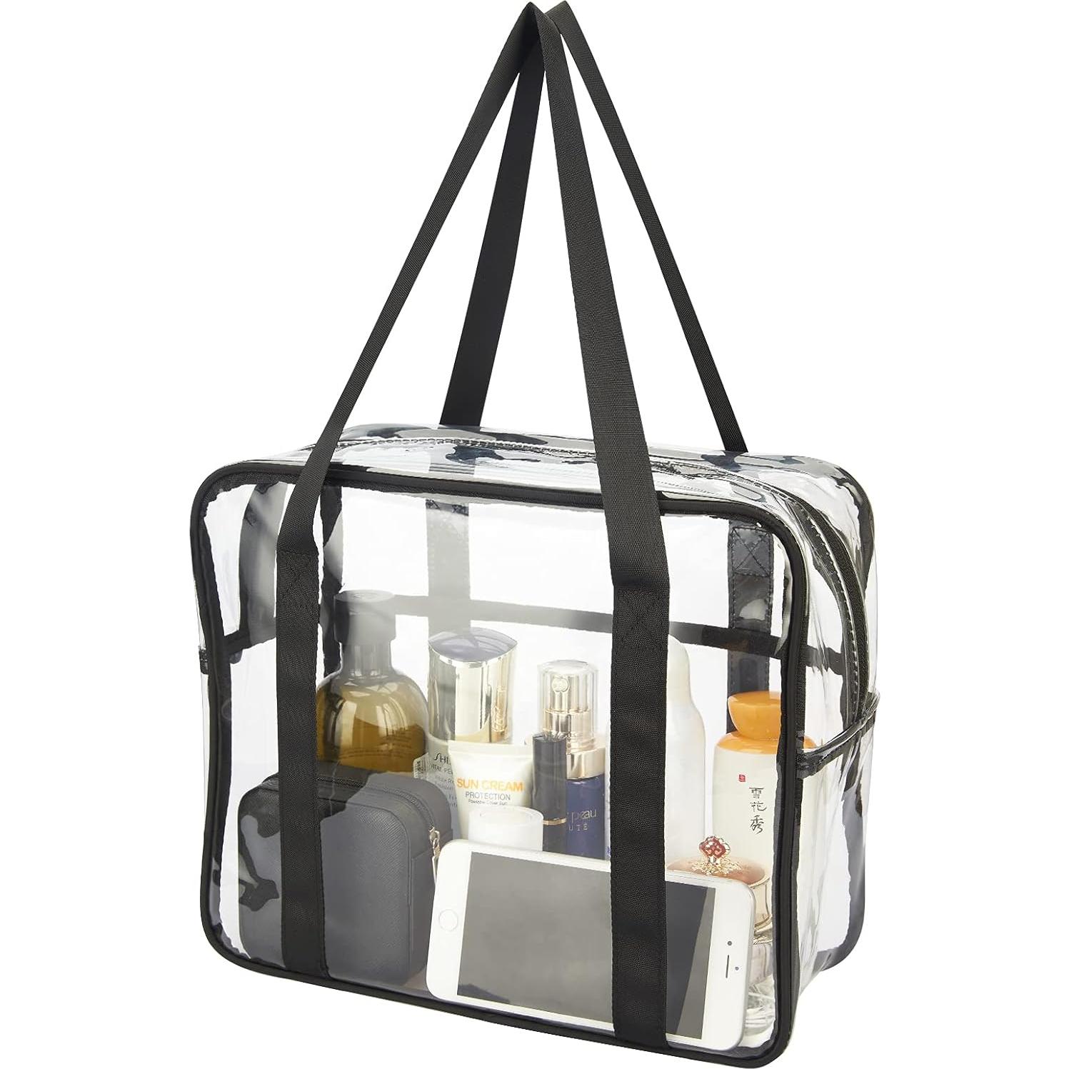 Bolsa de Maquillaje Transparente HAOGUAGUA 30x26x13 cm Negra