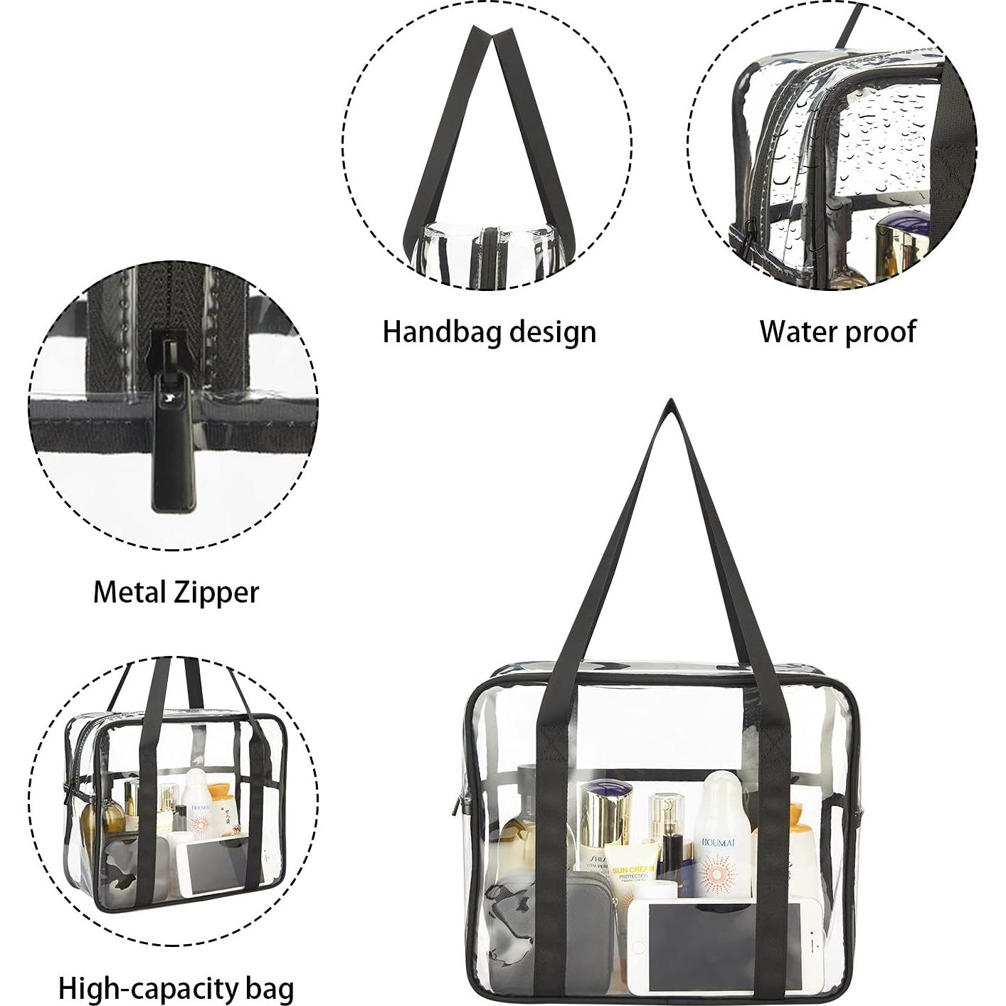 Bolsa de Maquillaje Transparente HAOGUAGUA 30x26x13 cm Negra