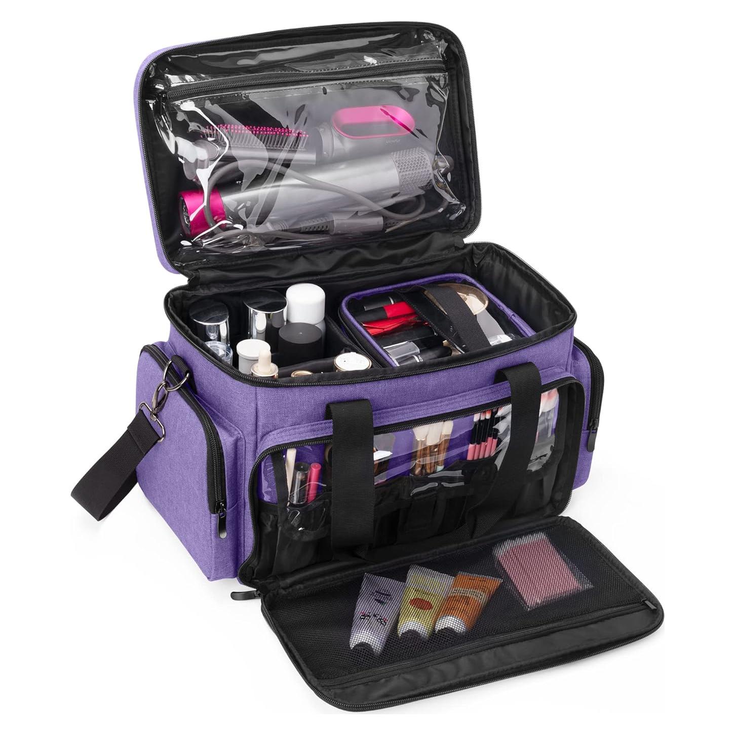 Bolsa de Maquillaje Grande BAFASO Púrpura con Divisores