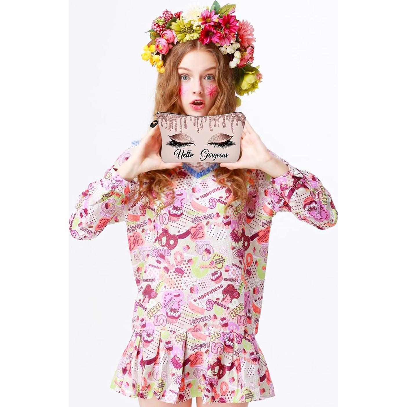 Bolsa de Maquillaje Rosa Baobeily 22x14 cm Organizador Viaje