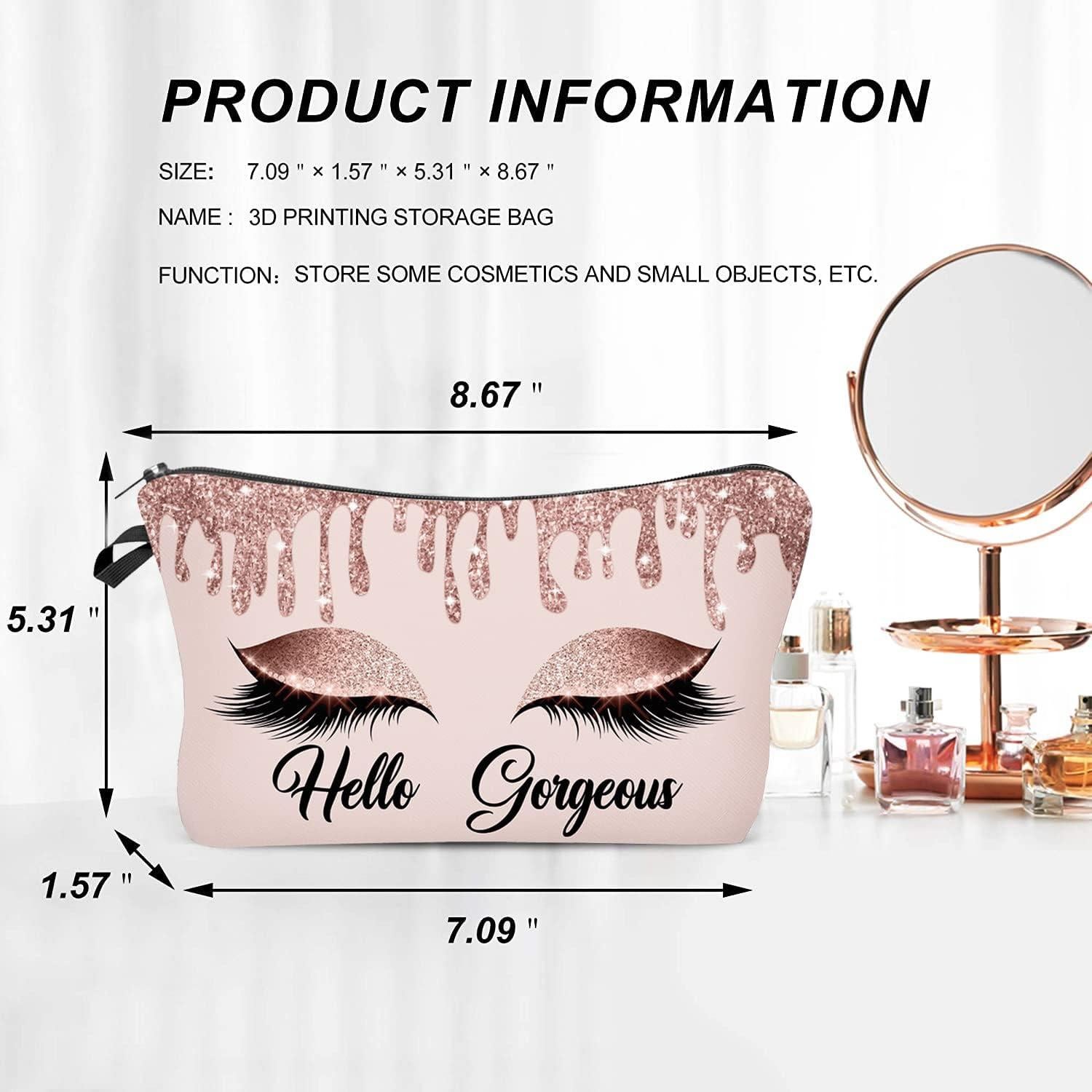 Bolsa de Maquillaje Rosa Baobeily 22x14 cm Organizador Viaje