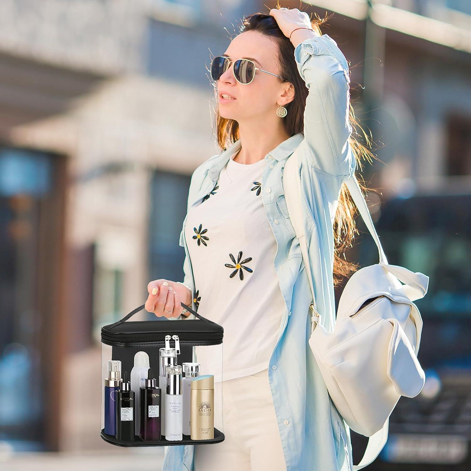 Bolsa de Viaje Transparente Grande Haoguagua Negra 26x20x10 cm