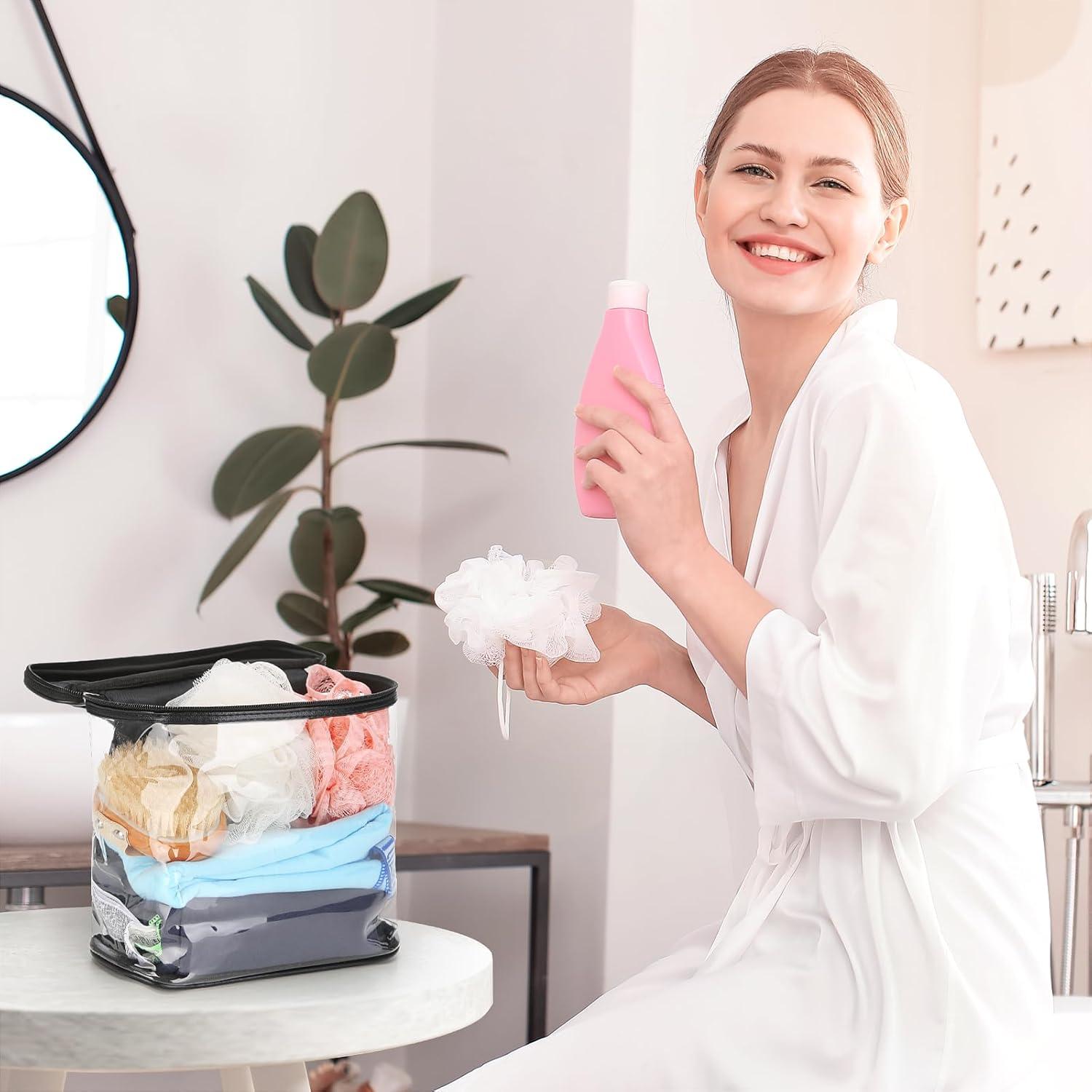 Bolsa de Viaje Transparente Grande Haoguagua Negra 26x20x10 cm