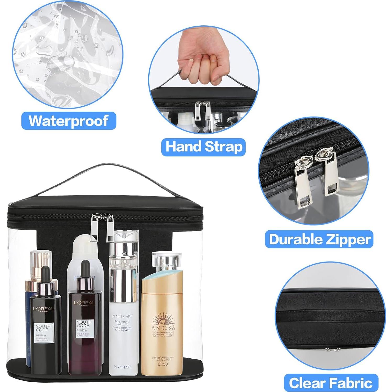 Bolsa de Viaje Transparente Grande Haoguagua Negra 26x20x10 cm