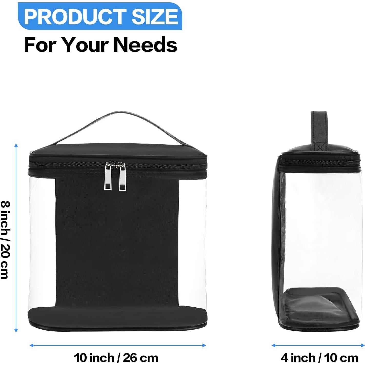 Bolsa de Viaje Transparente Grande Haoguagua Negra 26x20x10 cm