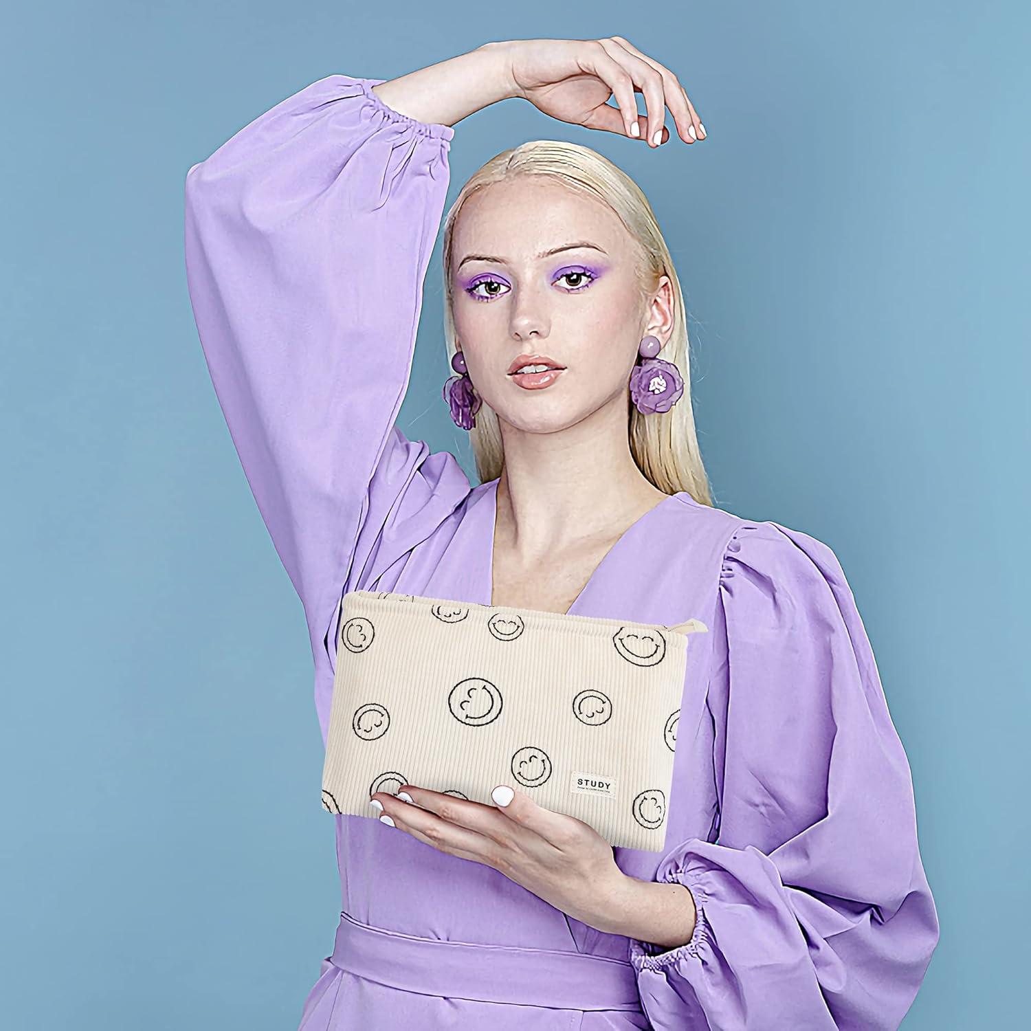 Bolsa de Maquillaje WLLWOO 2 Piezas Impermeable Corduroy