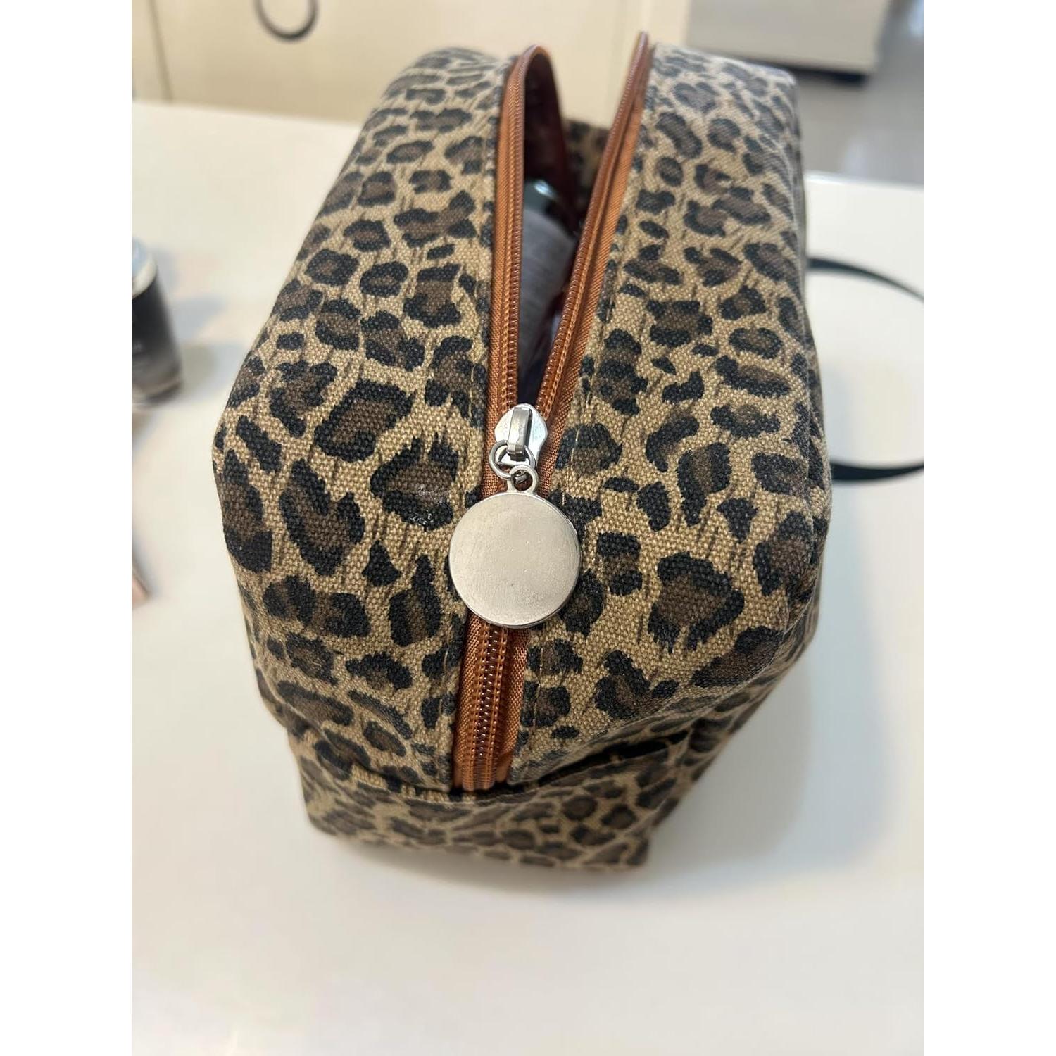 Bolsa de Maquillaje Lona Leopardo 4L Neceser Organizador