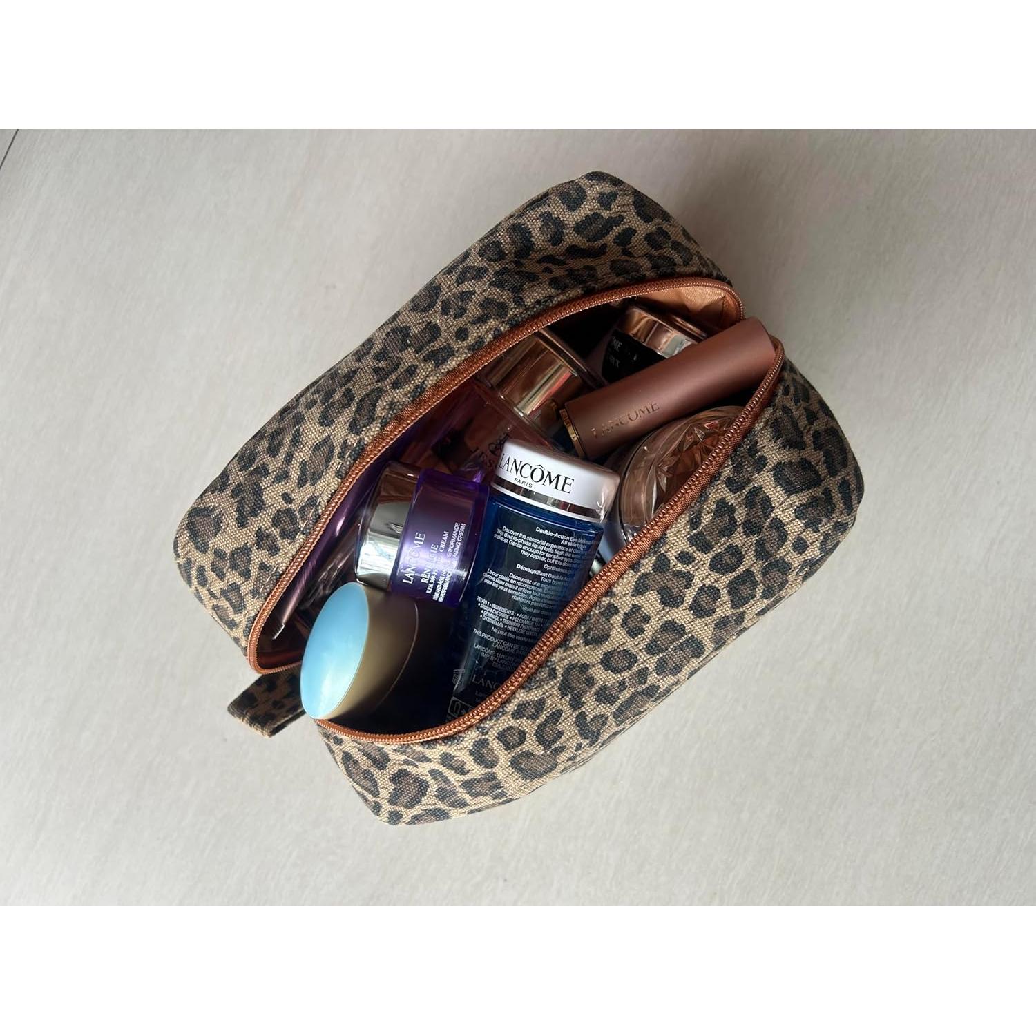 Bolsa de Maquillaje Lona Leopardo 4L Neceser Organizador