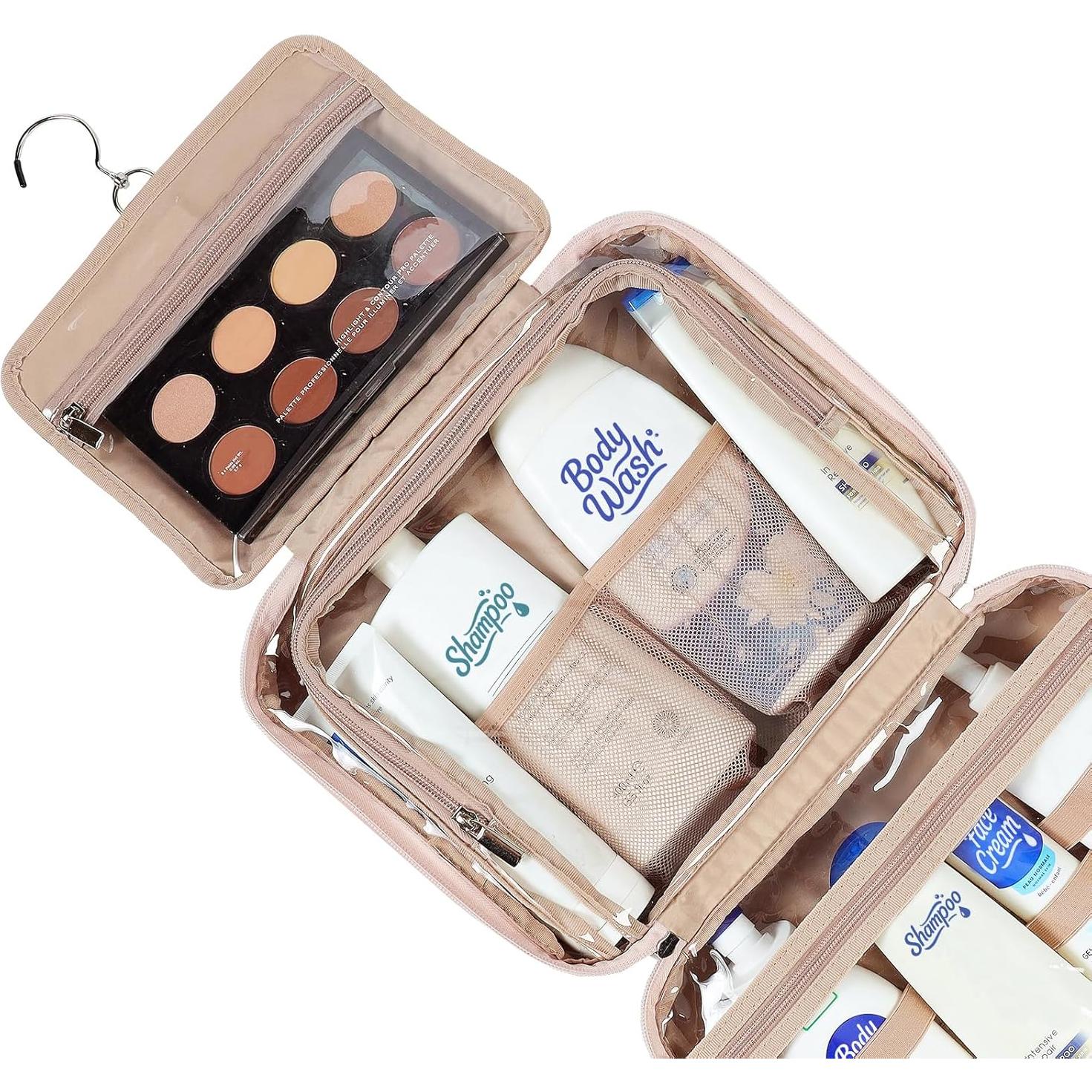 Bolsa de Aseo de Viaje NISHEL Rosa para Mujeres 30.5x22.9cm
