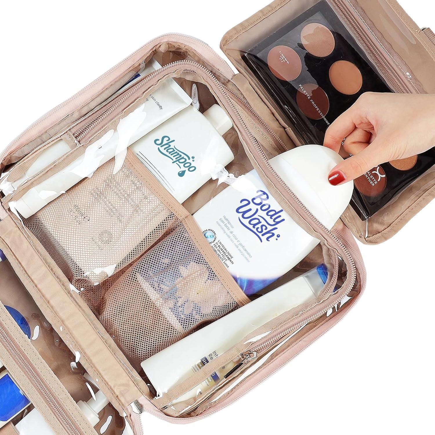 Bolsa de Aseo de Viaje NISHEL Rosa para Mujeres 30.5x22.9cm