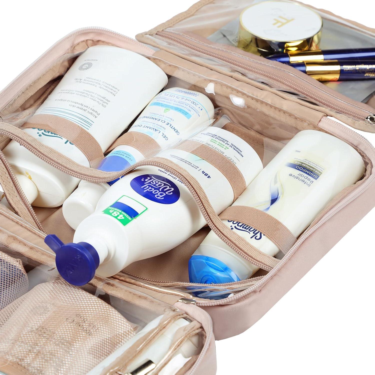 Bolsa de Aseo de Viaje NISHEL Rosa para Mujeres 30.5x22.9cm