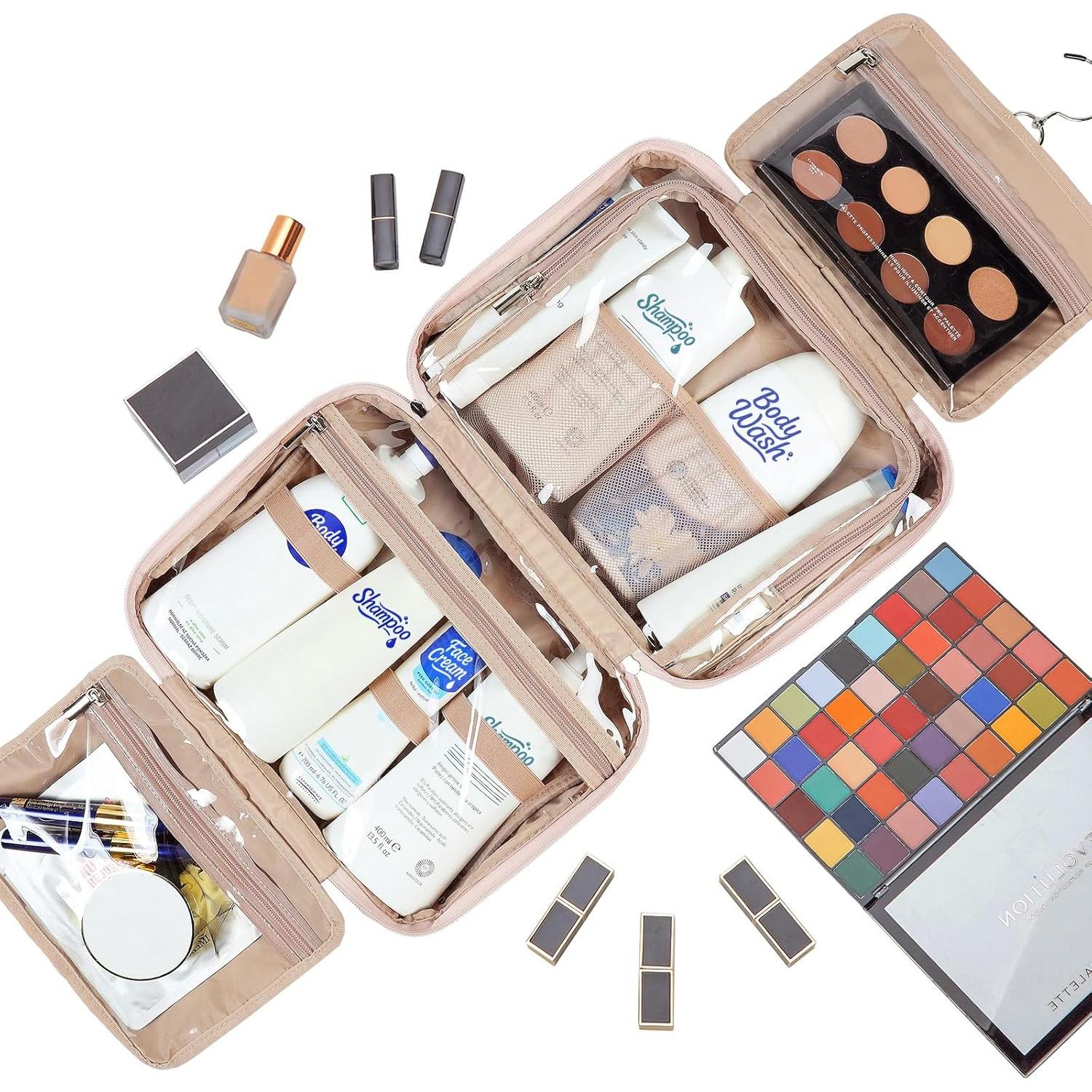 Bolsa de Aseo de Viaje NISHEL Rosa para Mujeres 30.5x22.9cm