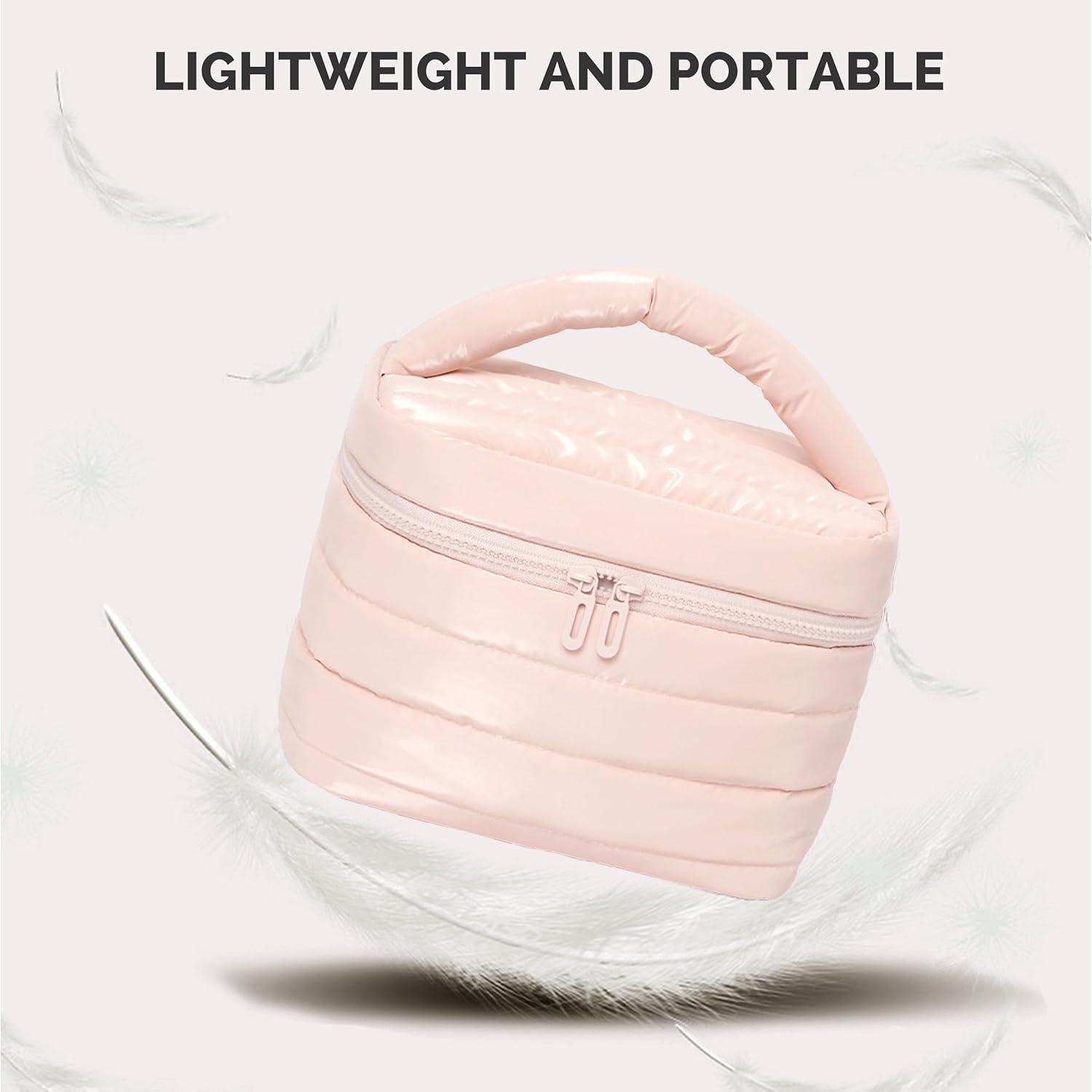 Bolsa de Maquillaje de Viaje Prite Puffy Rosa Impermeable