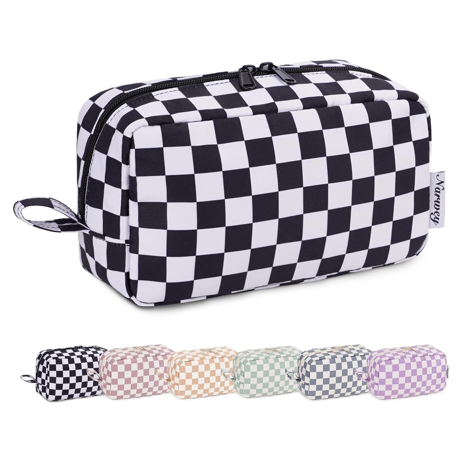 Bolsa de Maquillaje Grande Narwey Cuadros Negros Organizador