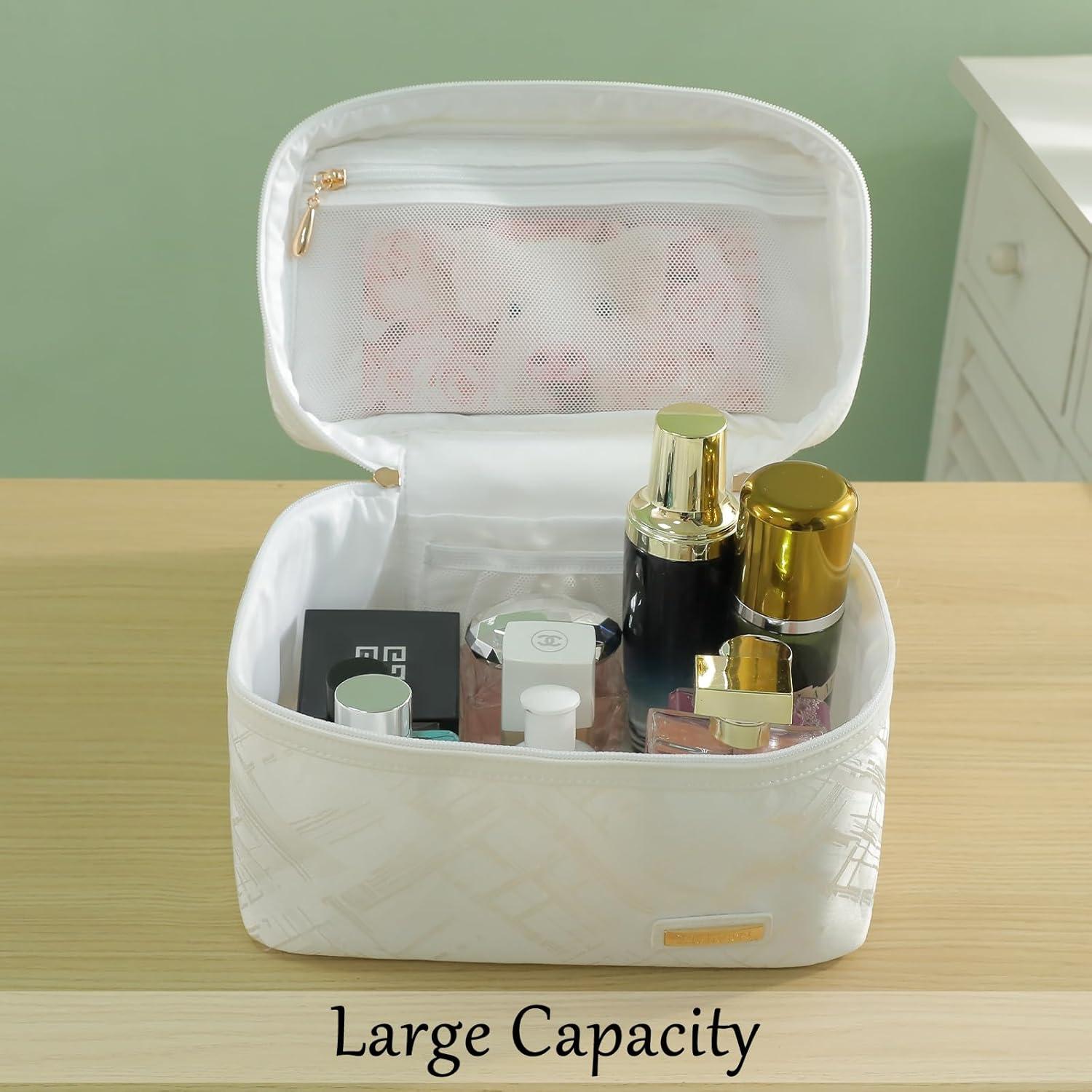 Set de 3 Bolsas de Maquillaje Richeart - Organizador Cosmético Blanco