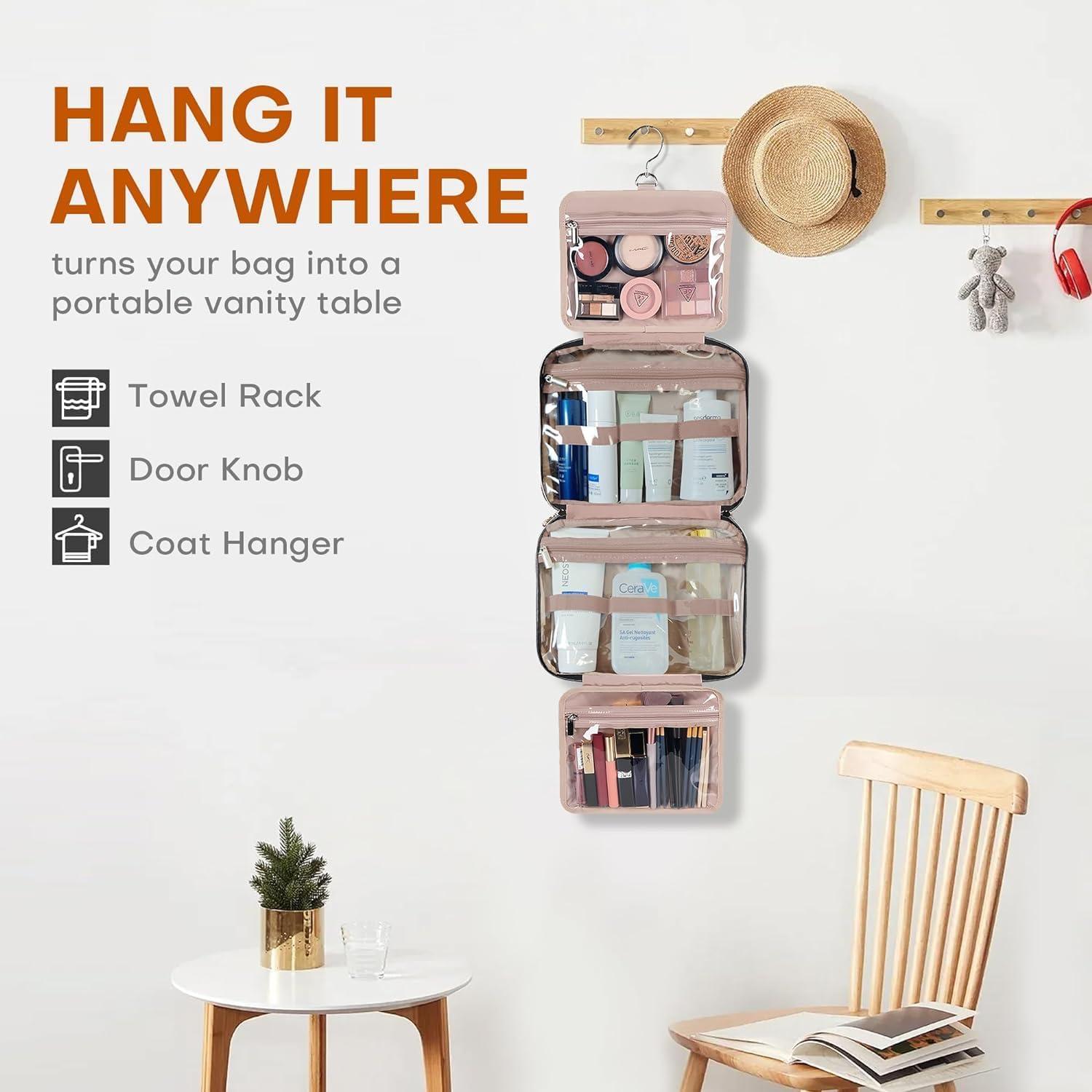 Bolsa de Aseo Colgante BAFAMYE Grande Rosa Resistente al Agua