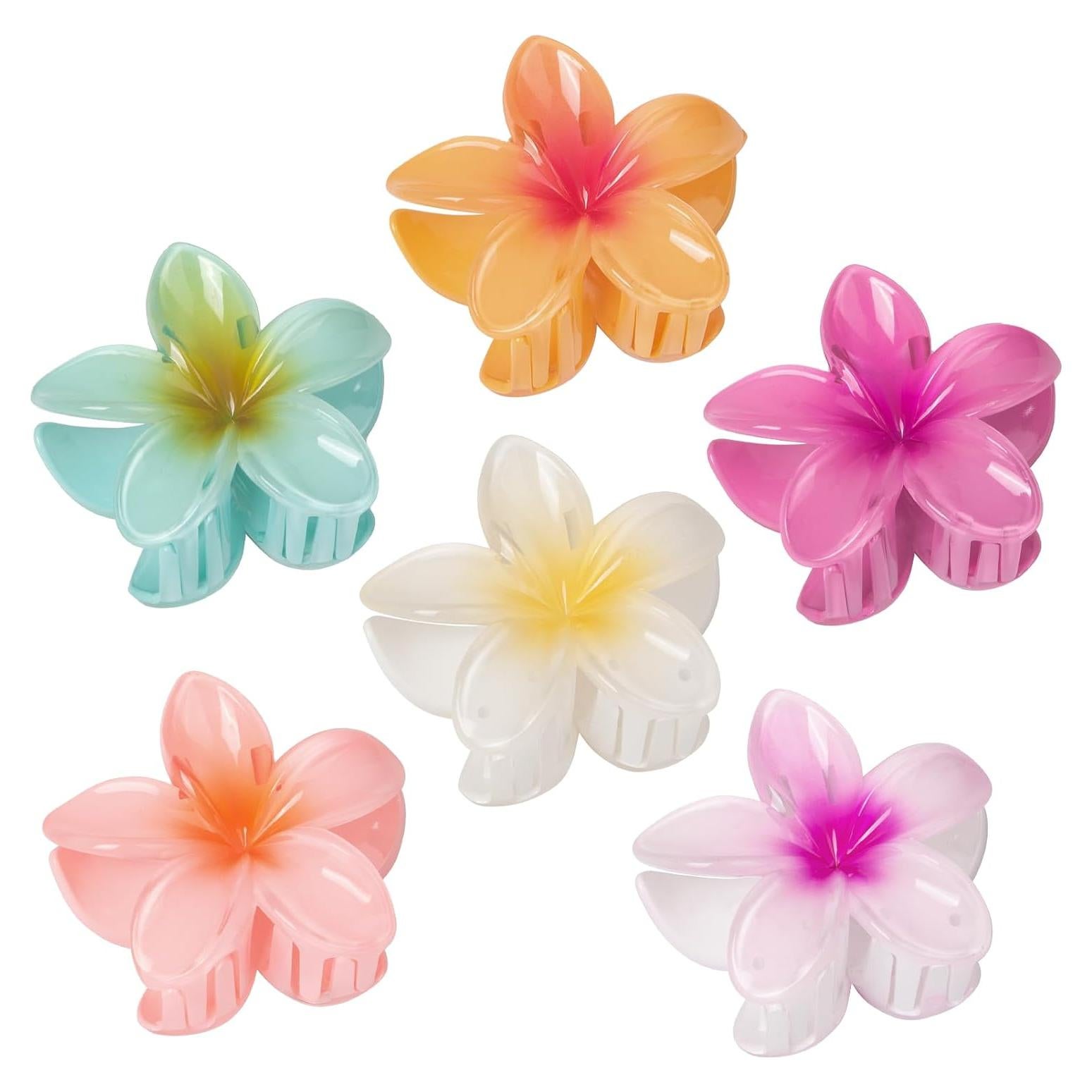 6 Clips de Pelo con Flor Vigorpace - Accesorios de Verano