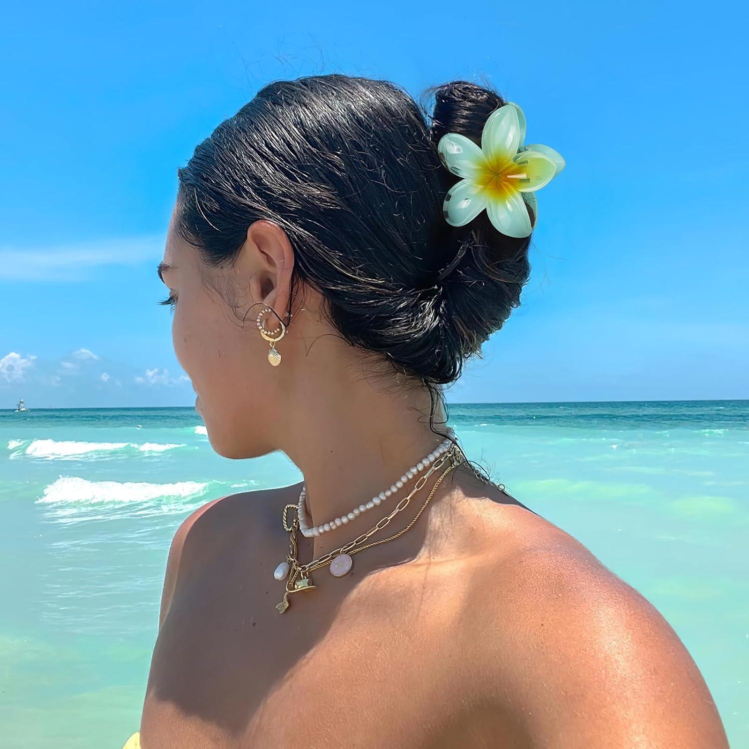 6 Clips de Pelo con Flor Vigorpace - Accesorios de Verano