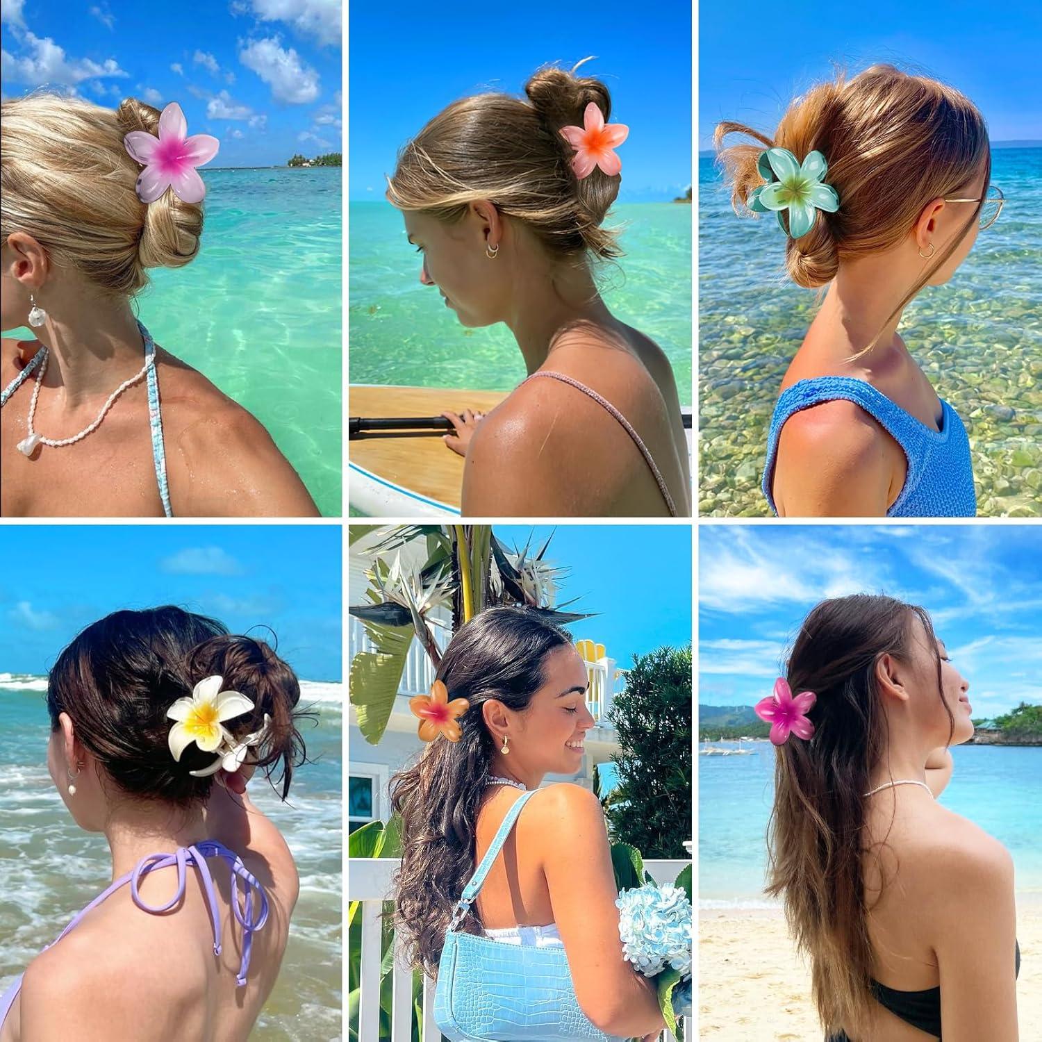6 Clips de Pelo con Flor Vigorpace - Accesorios de Verano