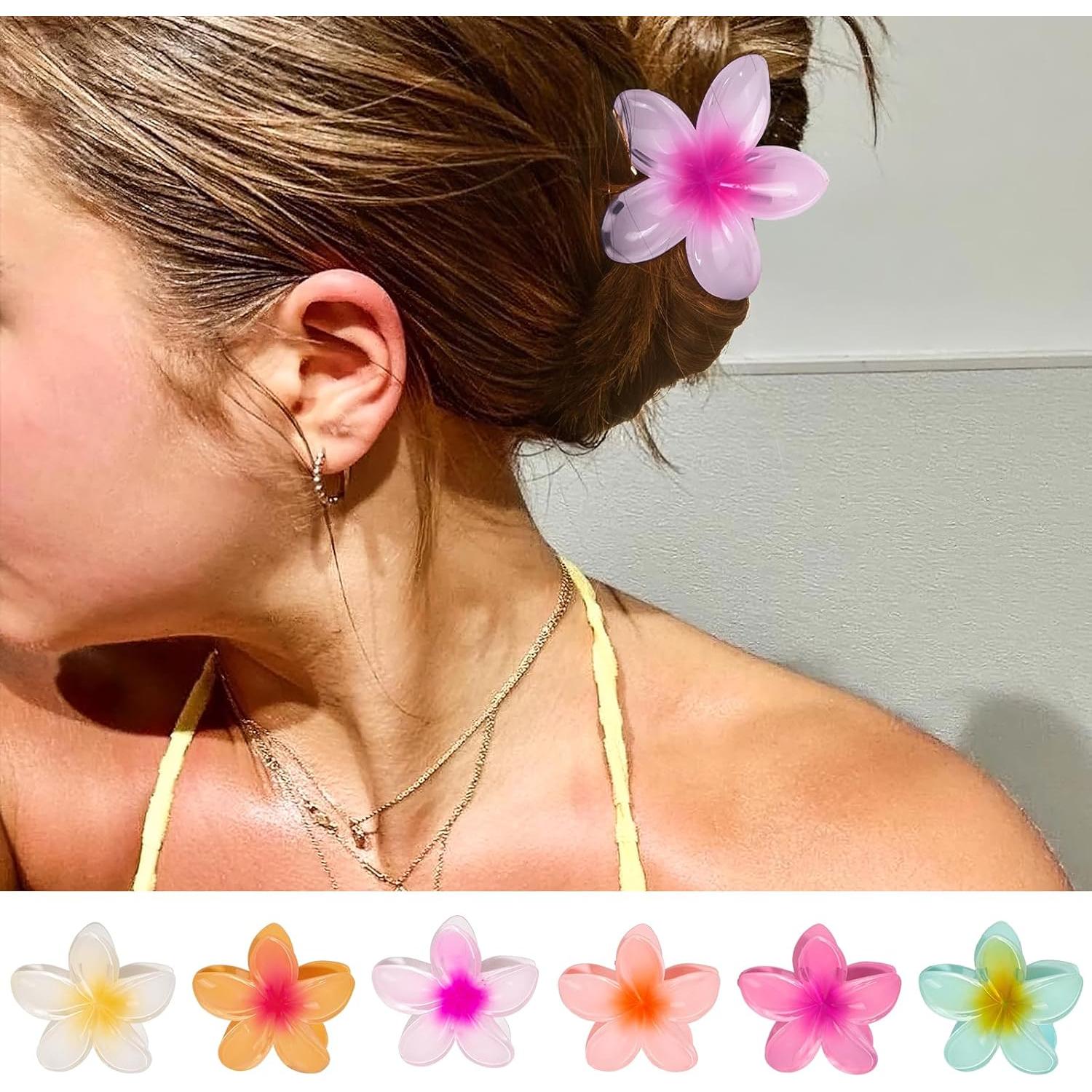 6 Clips de Pelo con Flor Vigorpace - Accesorios de Verano