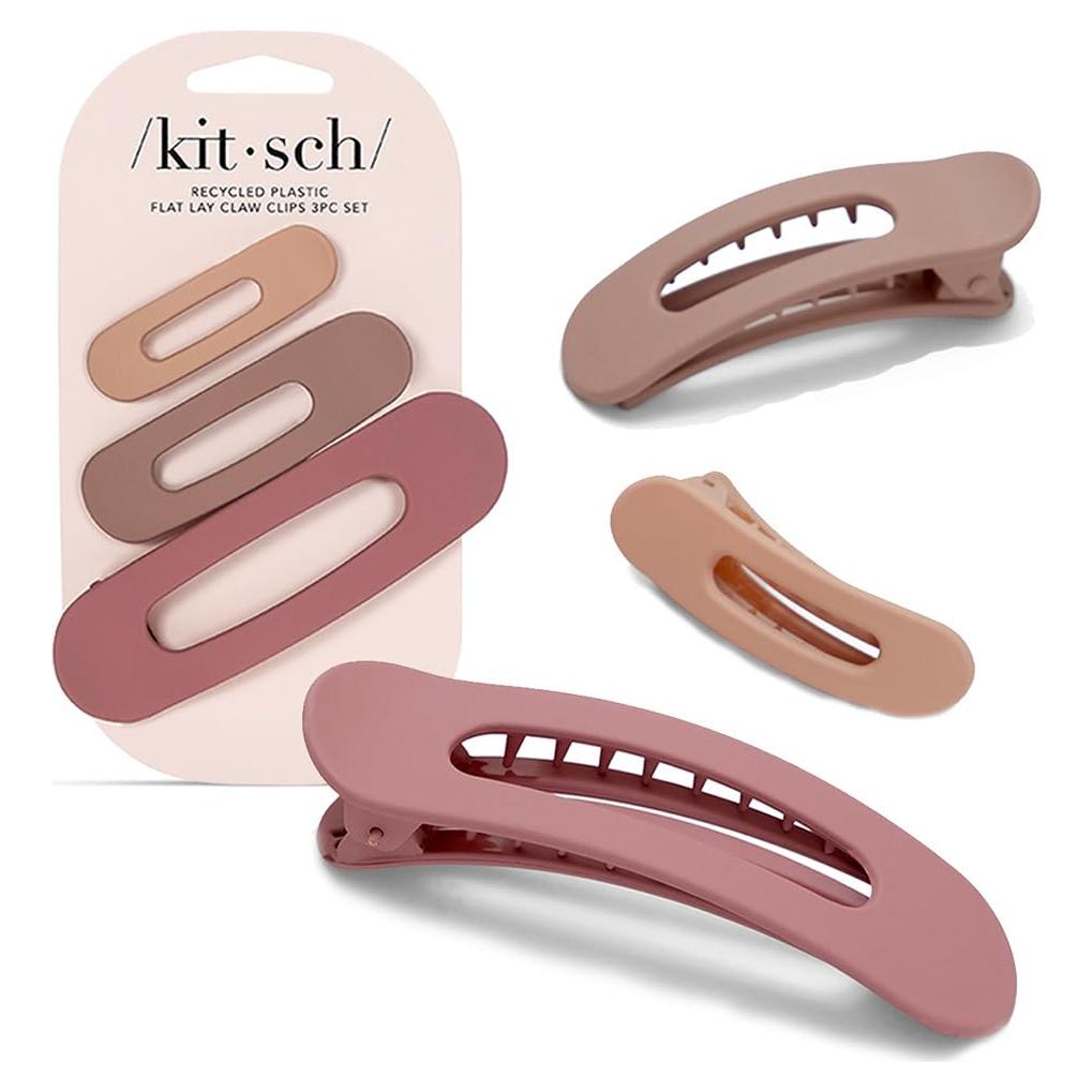 Pinzas Planas Kitsch Terracota 3pcs - Para Todo Tipo de Cabello