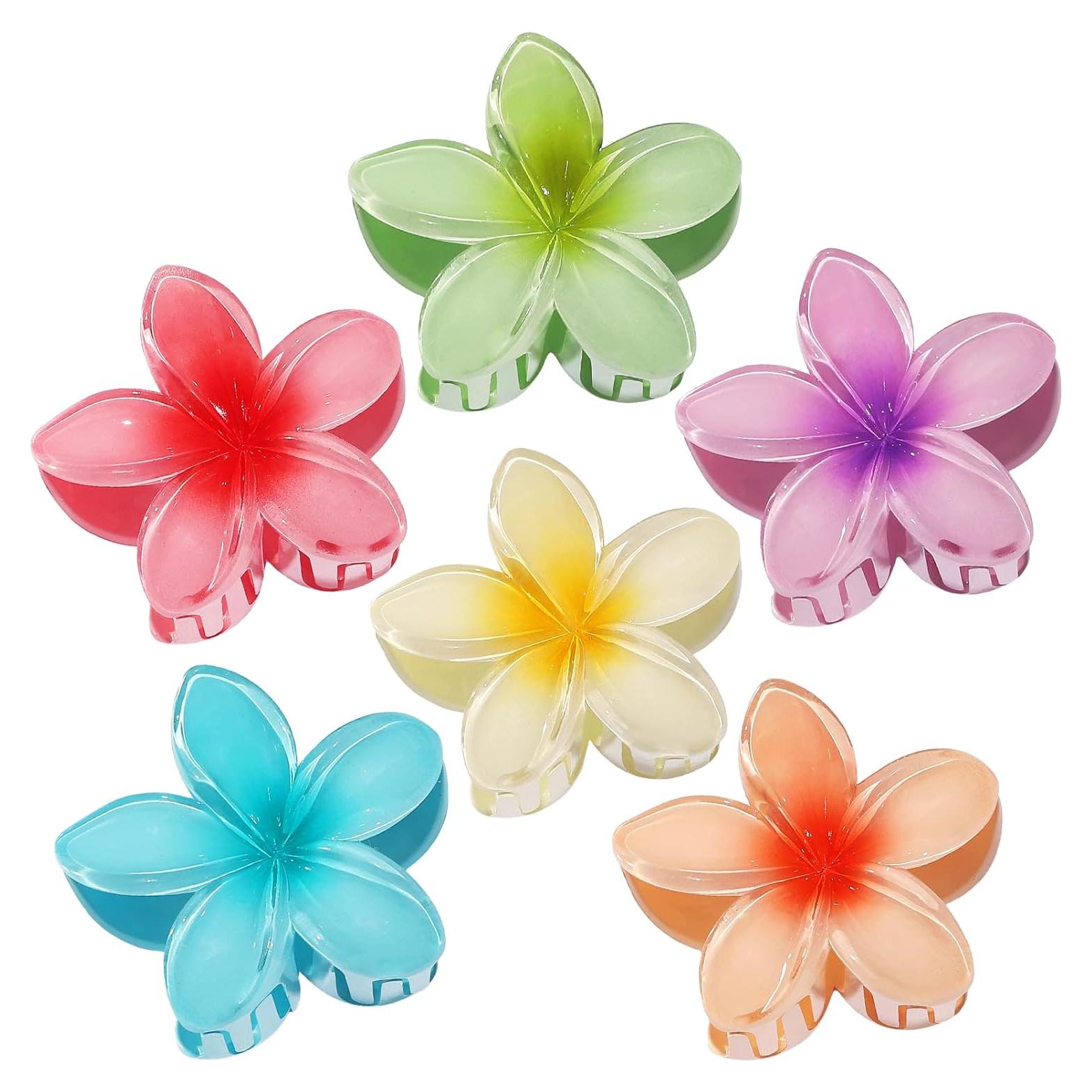 Pinzas de Garra para Cabello CHANDAT 6 PCS Flores Hawaianas