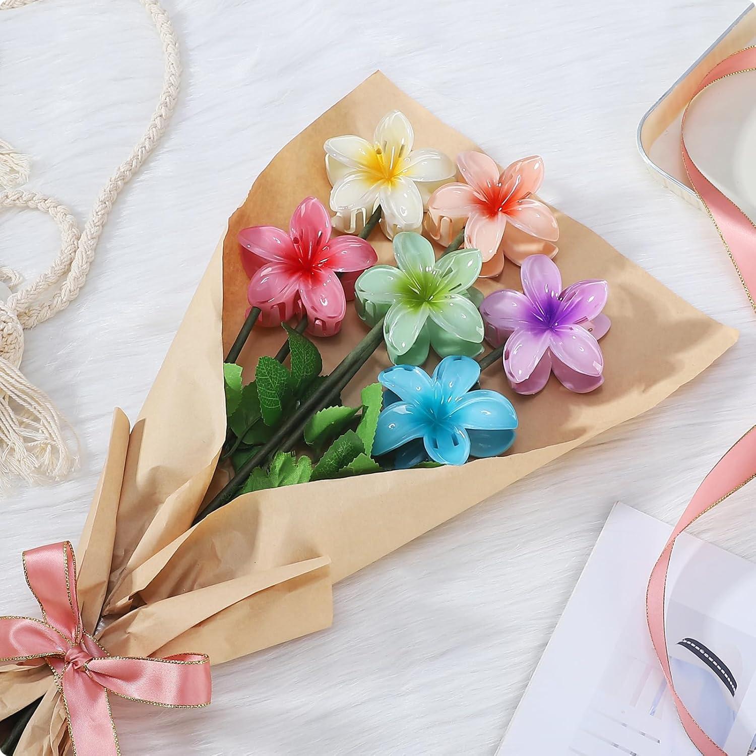 Pinzas de Garra para Cabello CHANDAT 6 PCS Flores Hawaianas