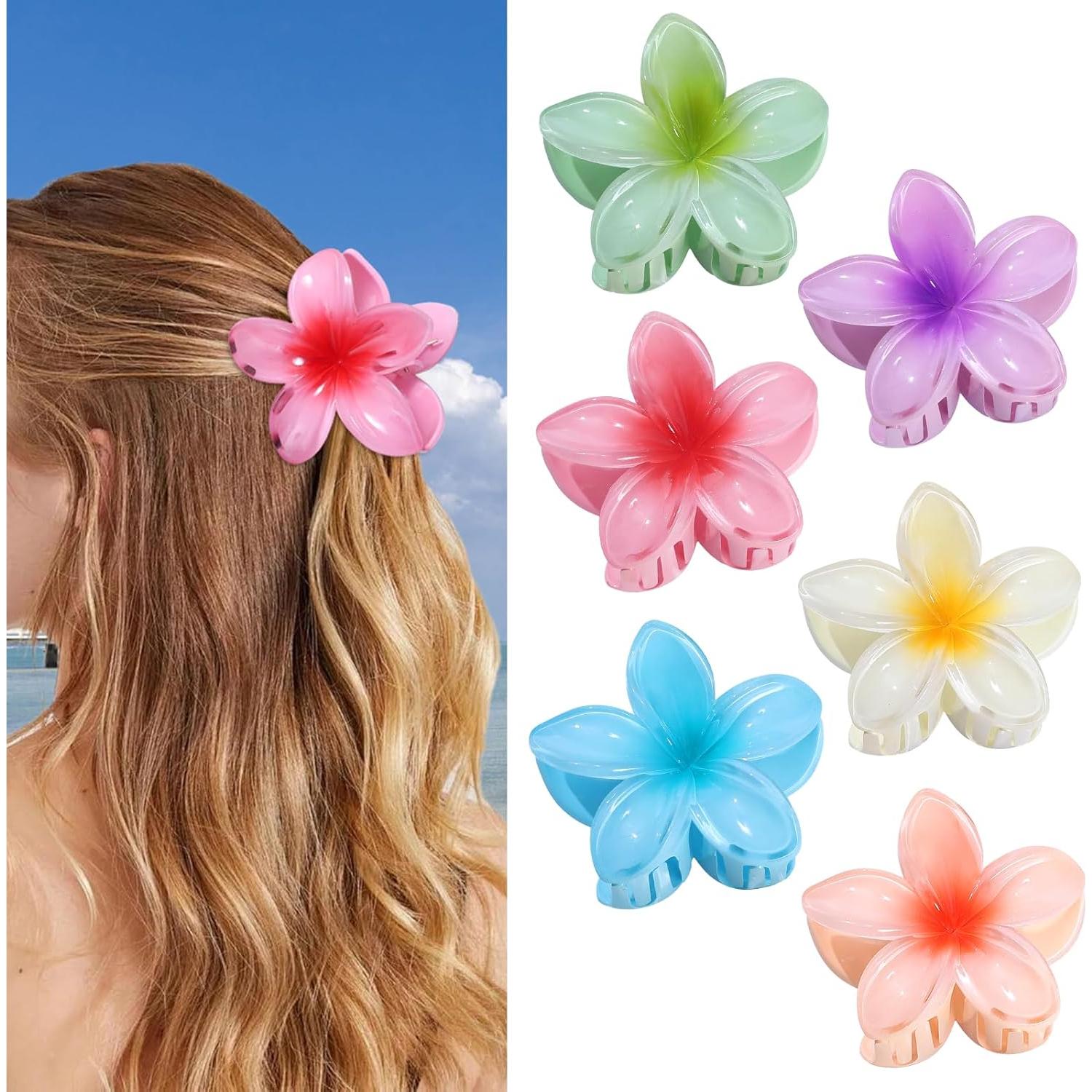Pinzas de Garra para Cabello CHANDAT 6 PCS Flores Hawaianas